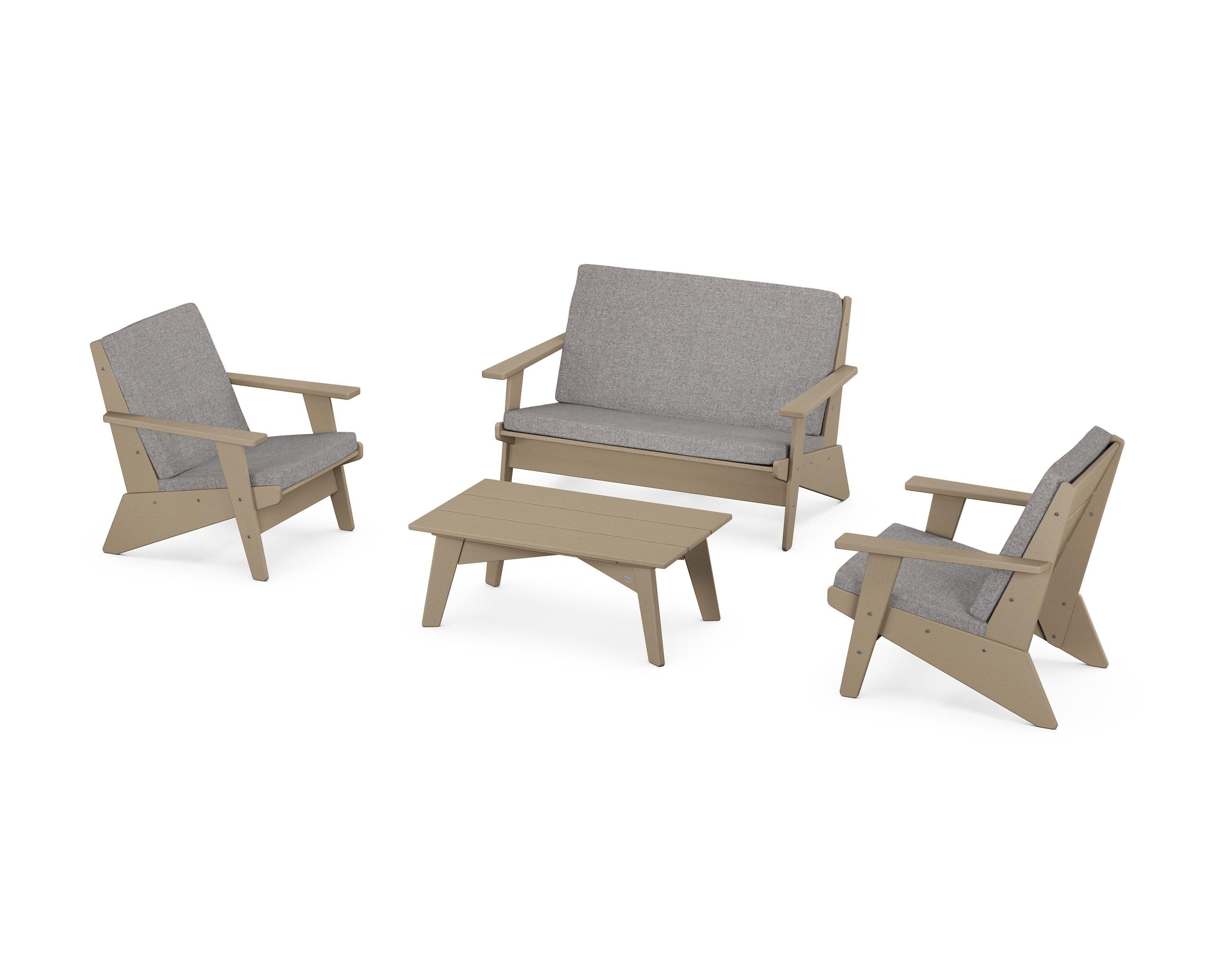 Riviera Modern Lounge 4-Piece Set in Vintage Sahara / Grey Mist
