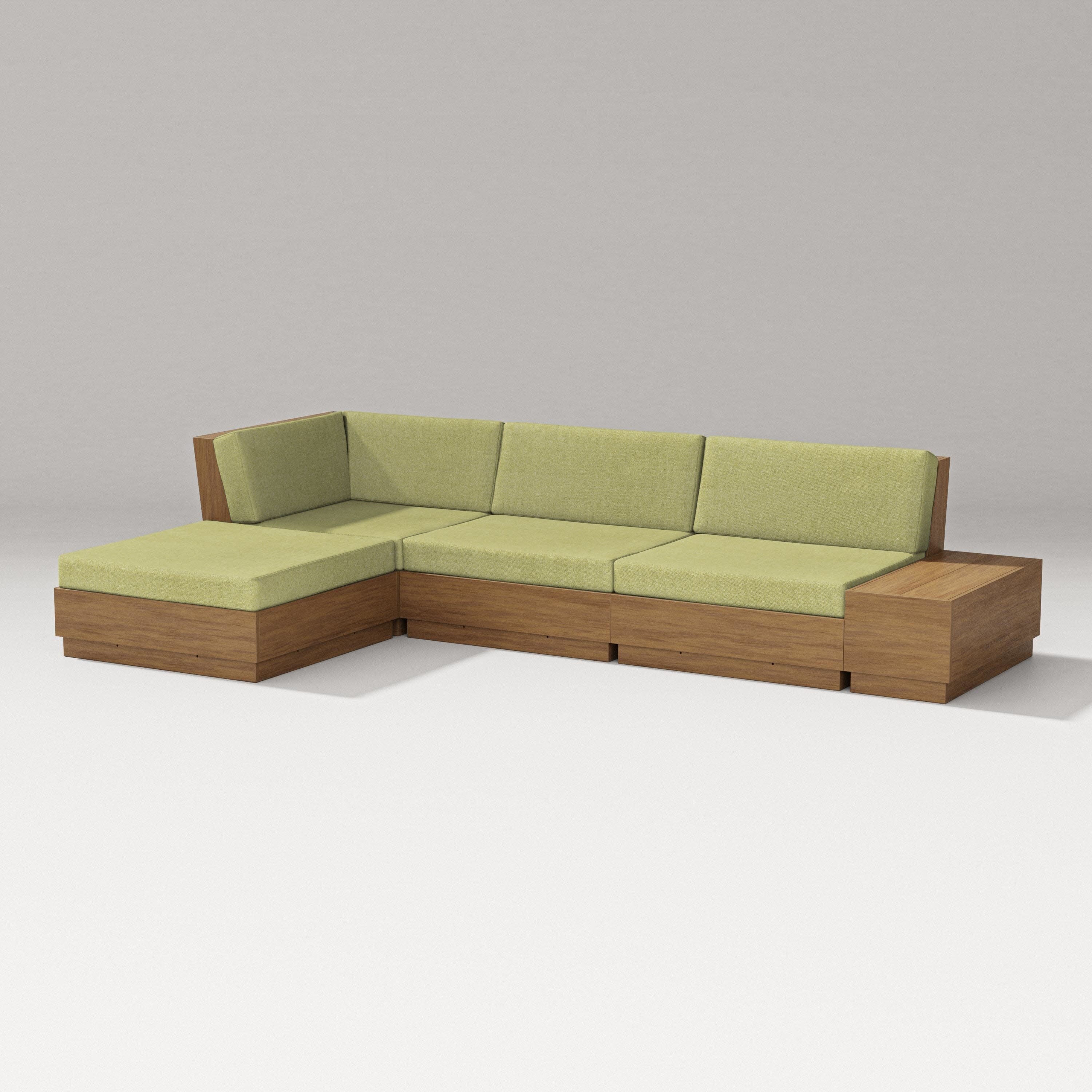 Elevate Chaise Sectional in Natural / Chartreuse Boucle