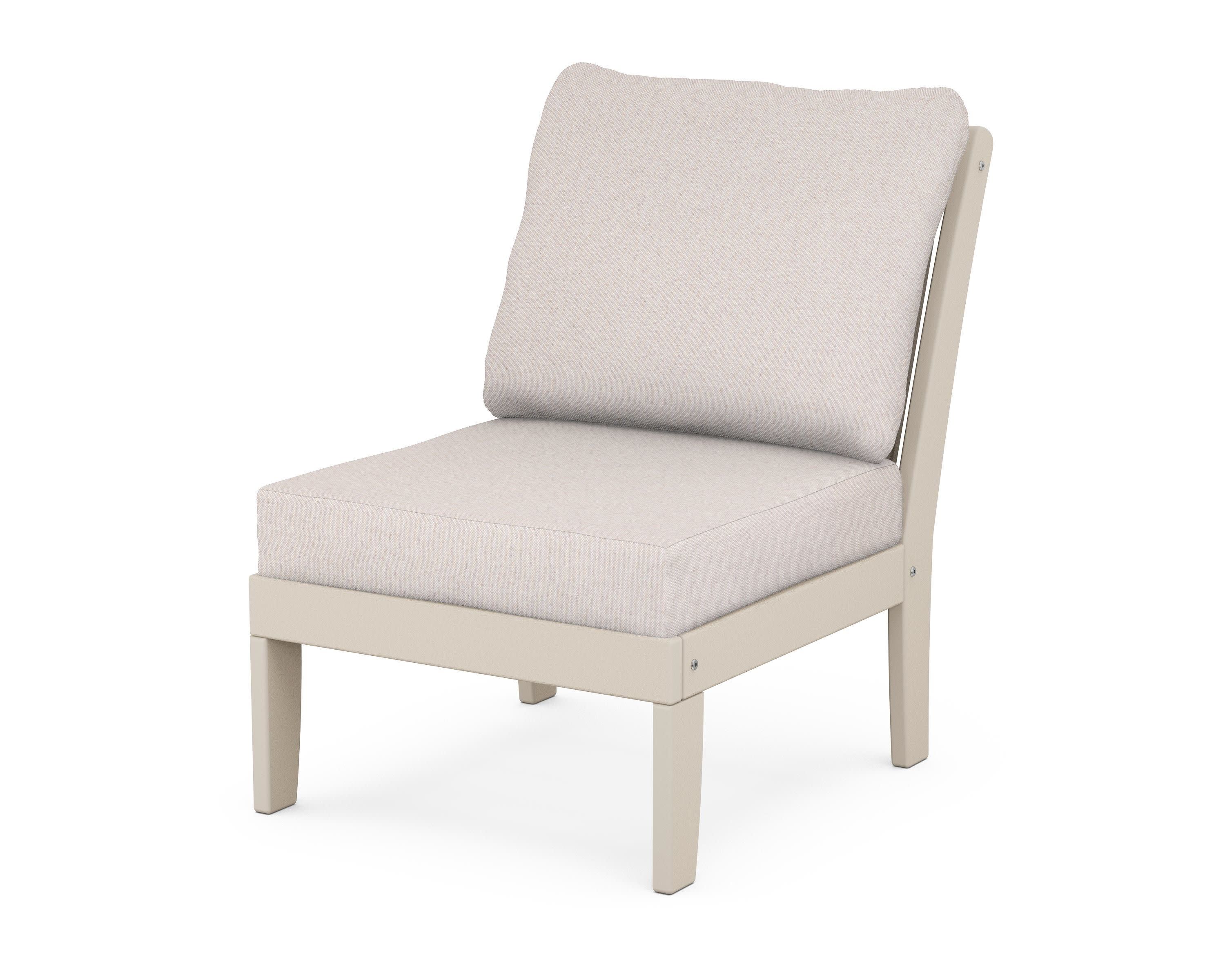 Braxton Modular Armless Chair in Sand / Dune Burlap