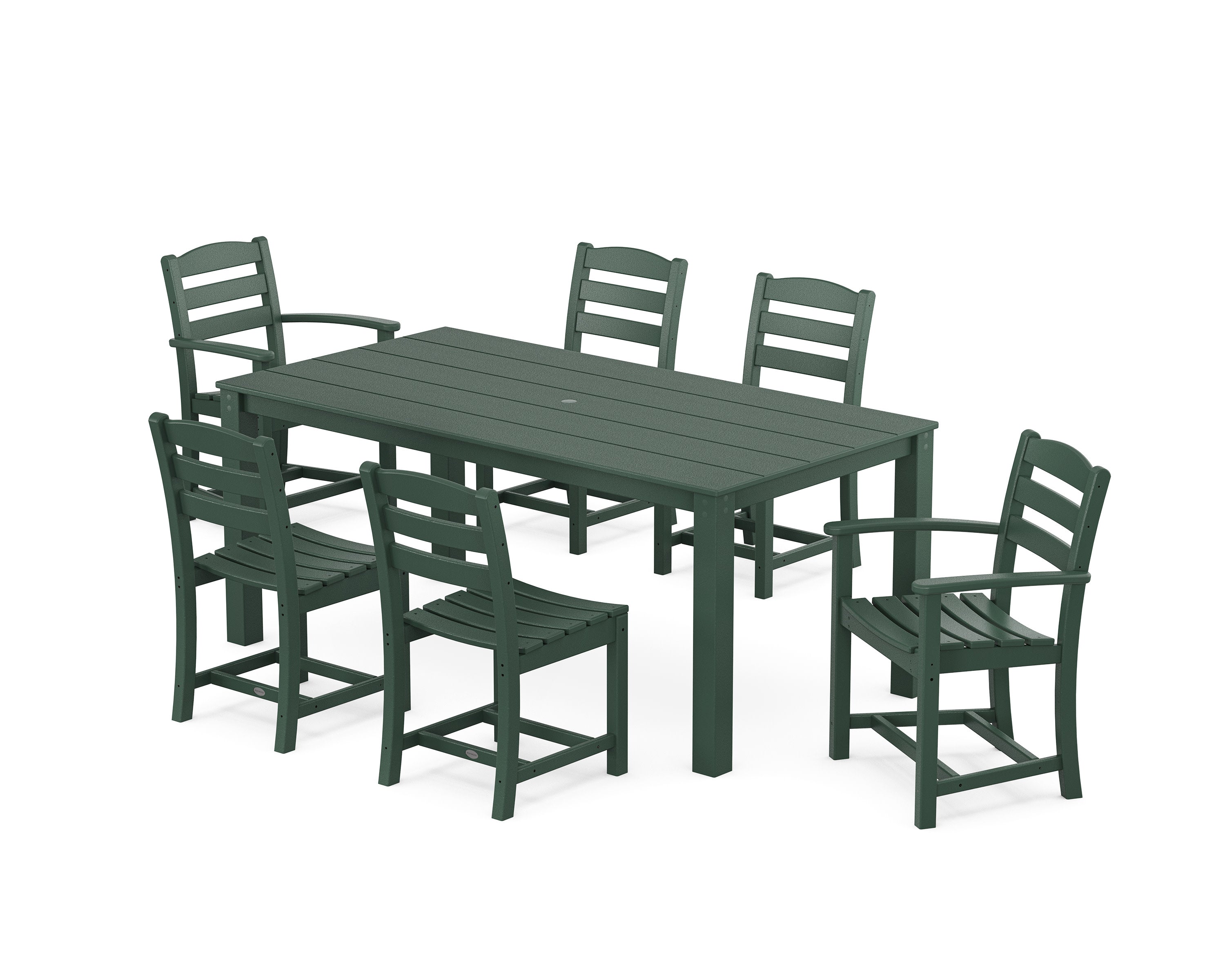 La Casa Cafe' 7-Piece Parsons Dining Set in Green