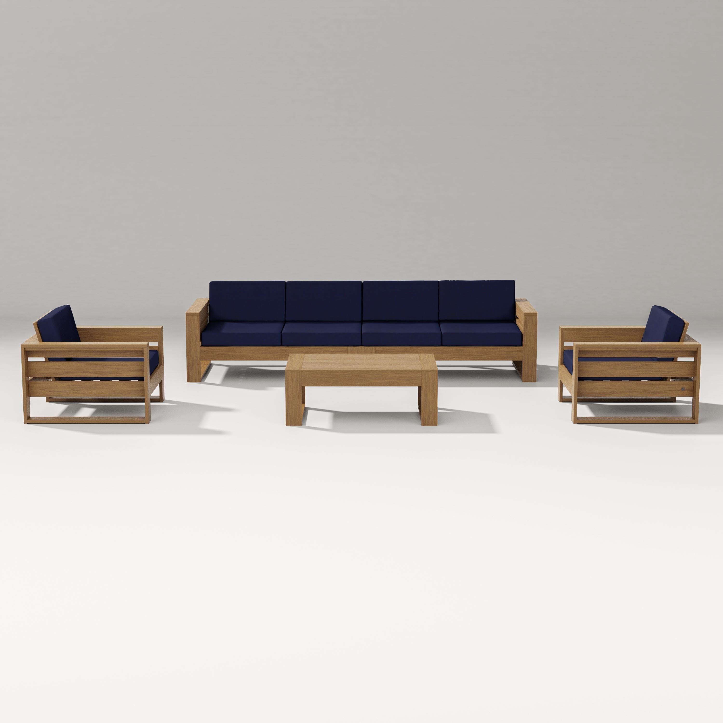 Latitude 5-Piece Lounge Sofa Set in Natural / Navy