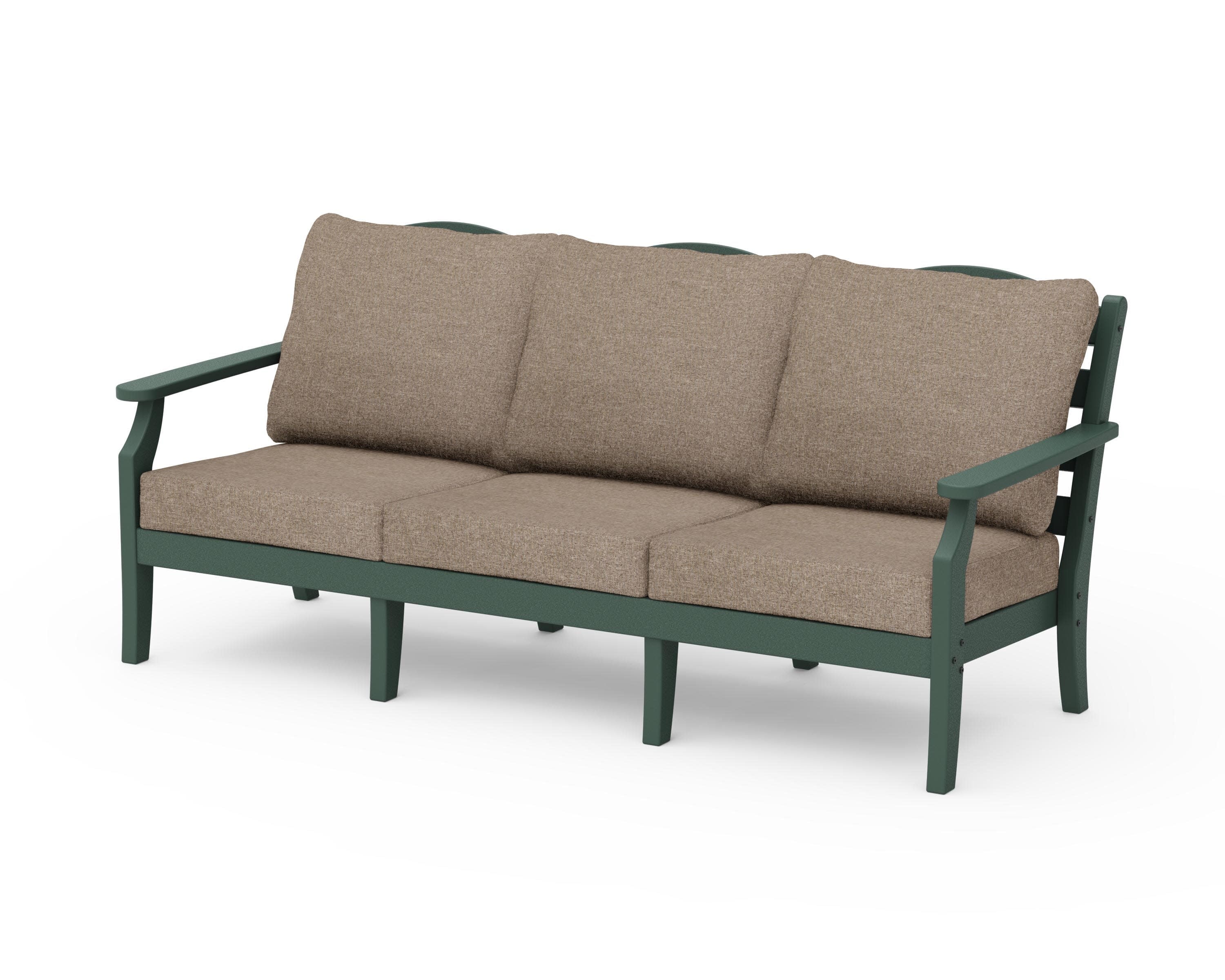 Savannah Deep Seating Sofa in Green / Spiced Burlap