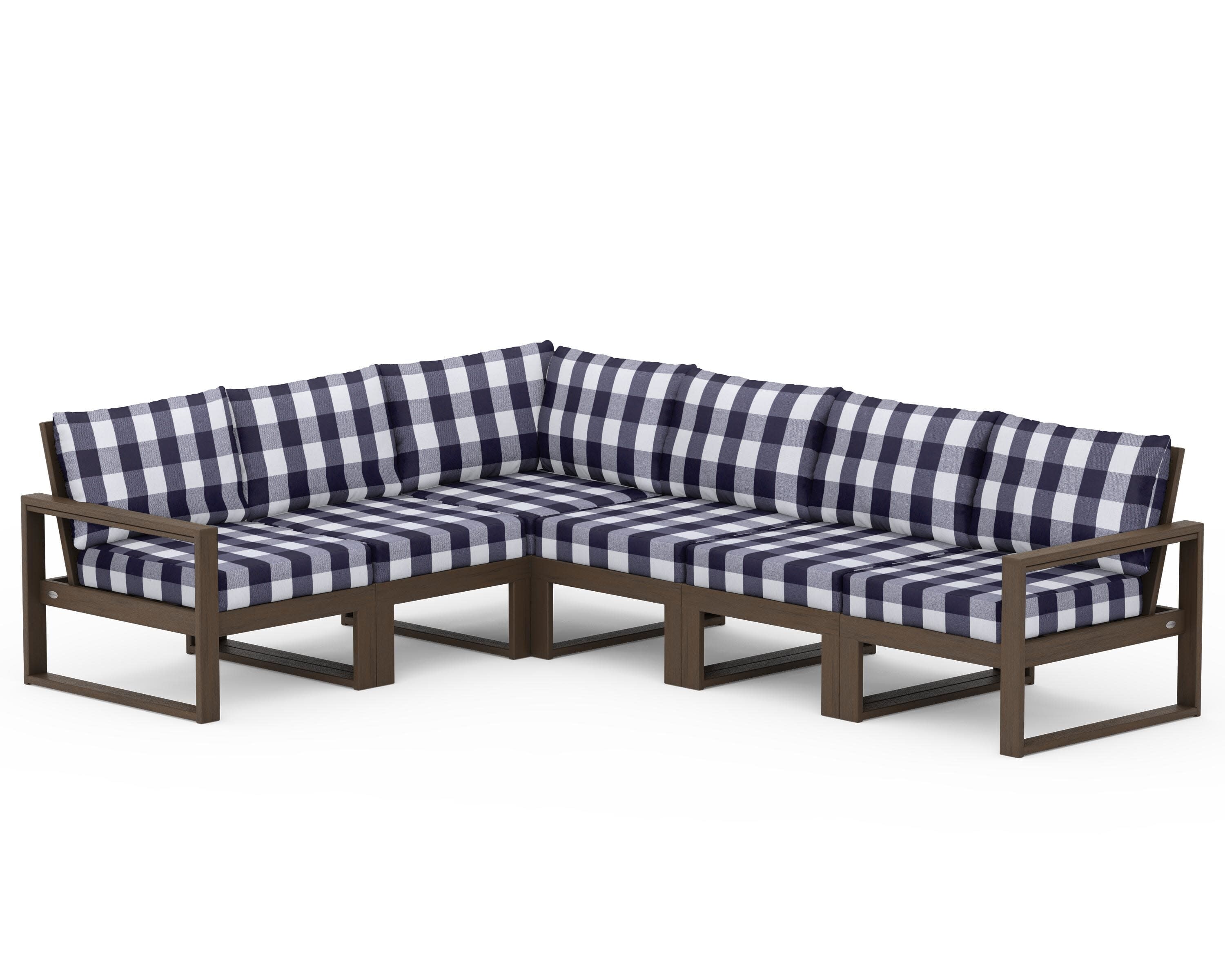EDGE 6-Piece Modular Deep Seating Set in Kona / Buffalo Plaid Navy