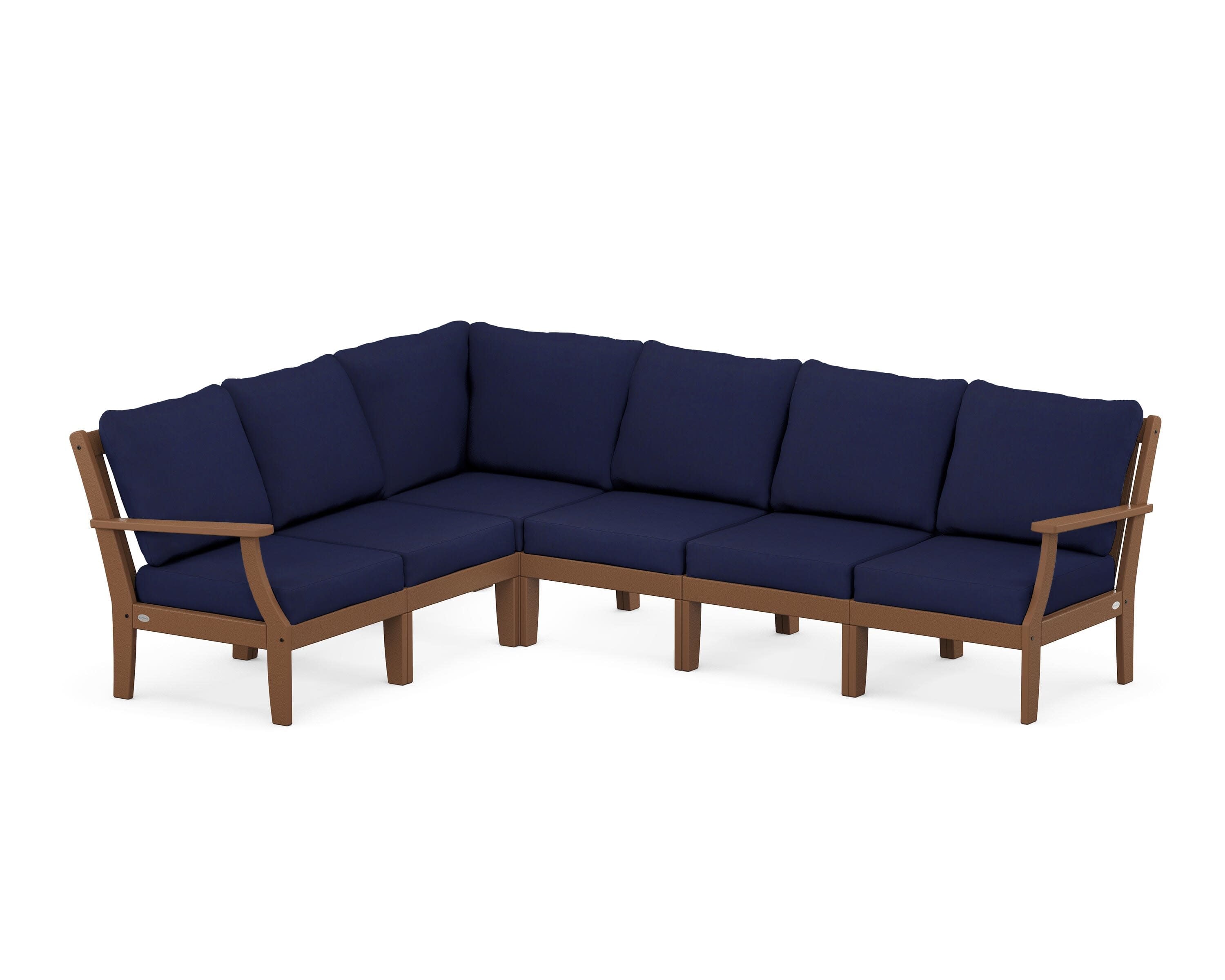Braxton Modular 6-Piece Deep Seating Set in Teak / Navy