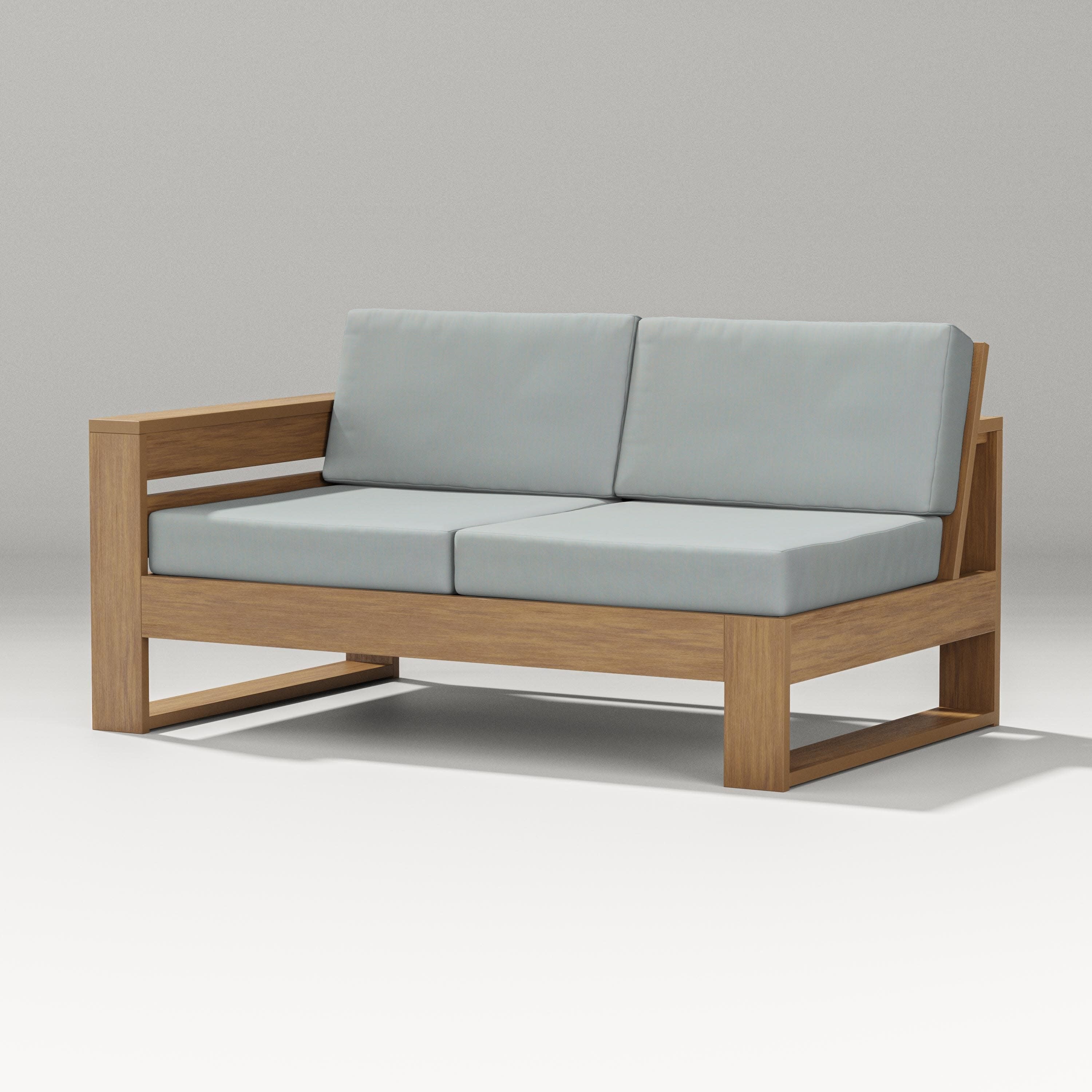 Latitude Modular Left Arm Loveseat in Natural / Spa