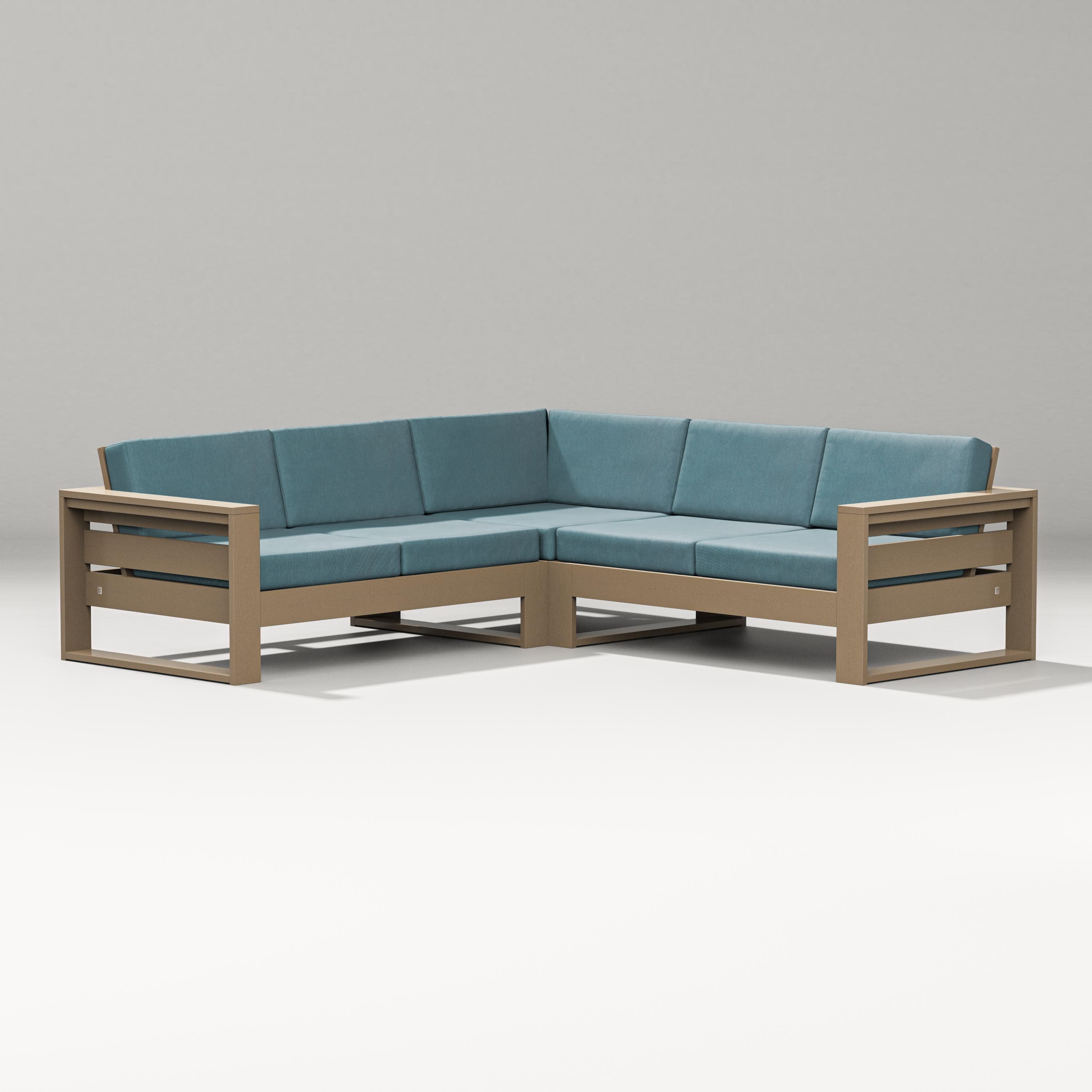 Latitude Corner Sectional in Vintage Sahara / Ocean Teal