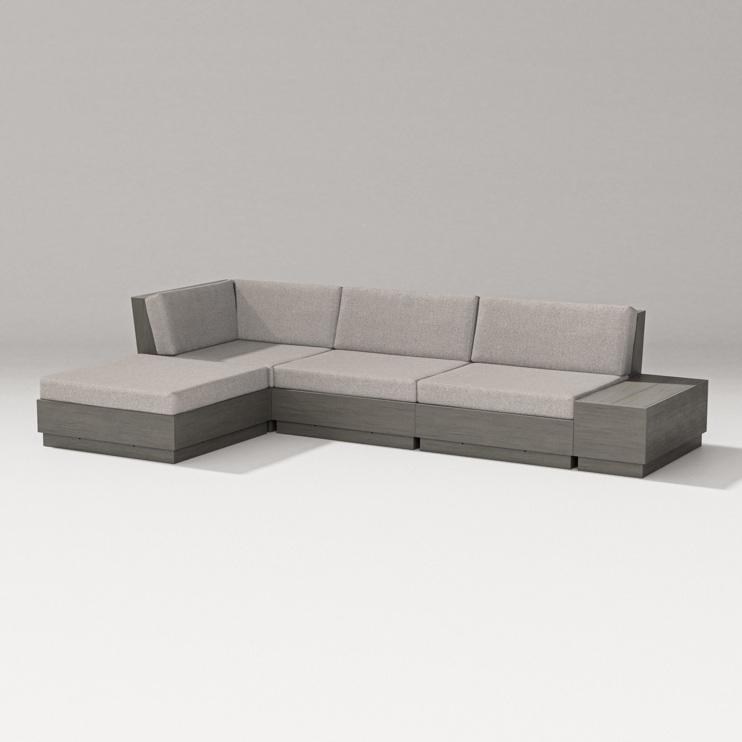 Elevate Chaise Sectional in Driftwood / Weathered Tweed