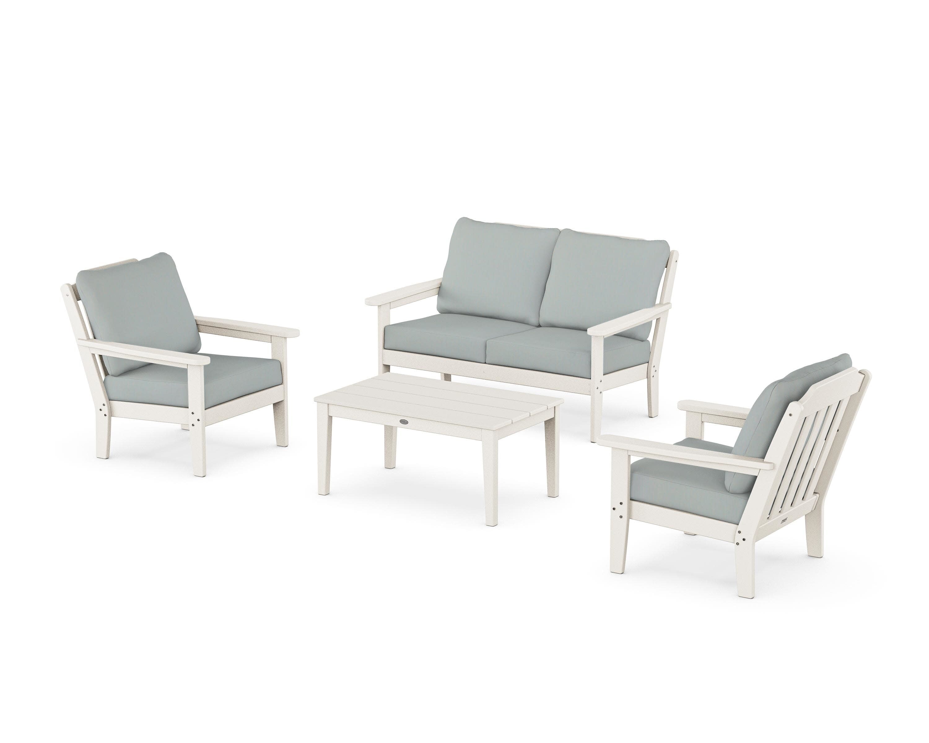 Cottage 4-Piece Deep Seating Set with Loveseat in Sand / Spa