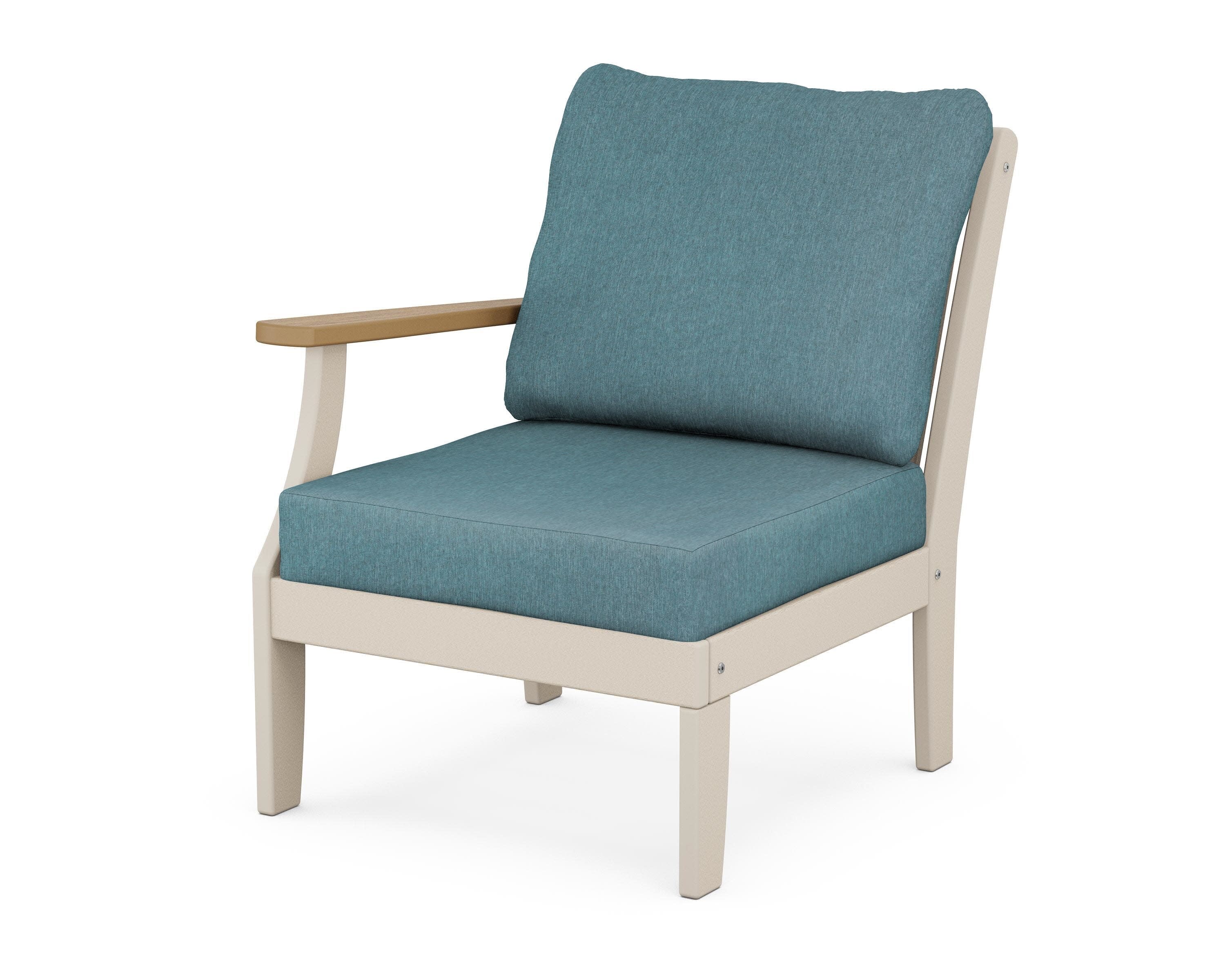 Braxton Modular Left Arm Chair in Sand / Natural / Ocean Teal
