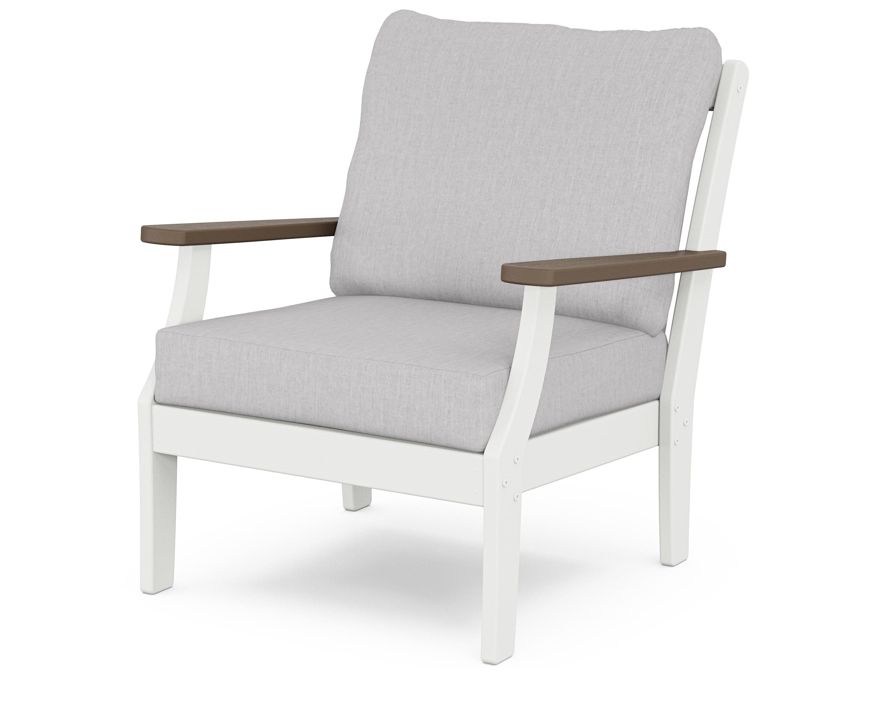 Braxton Deep Seating Chair in White / Kona / Granite