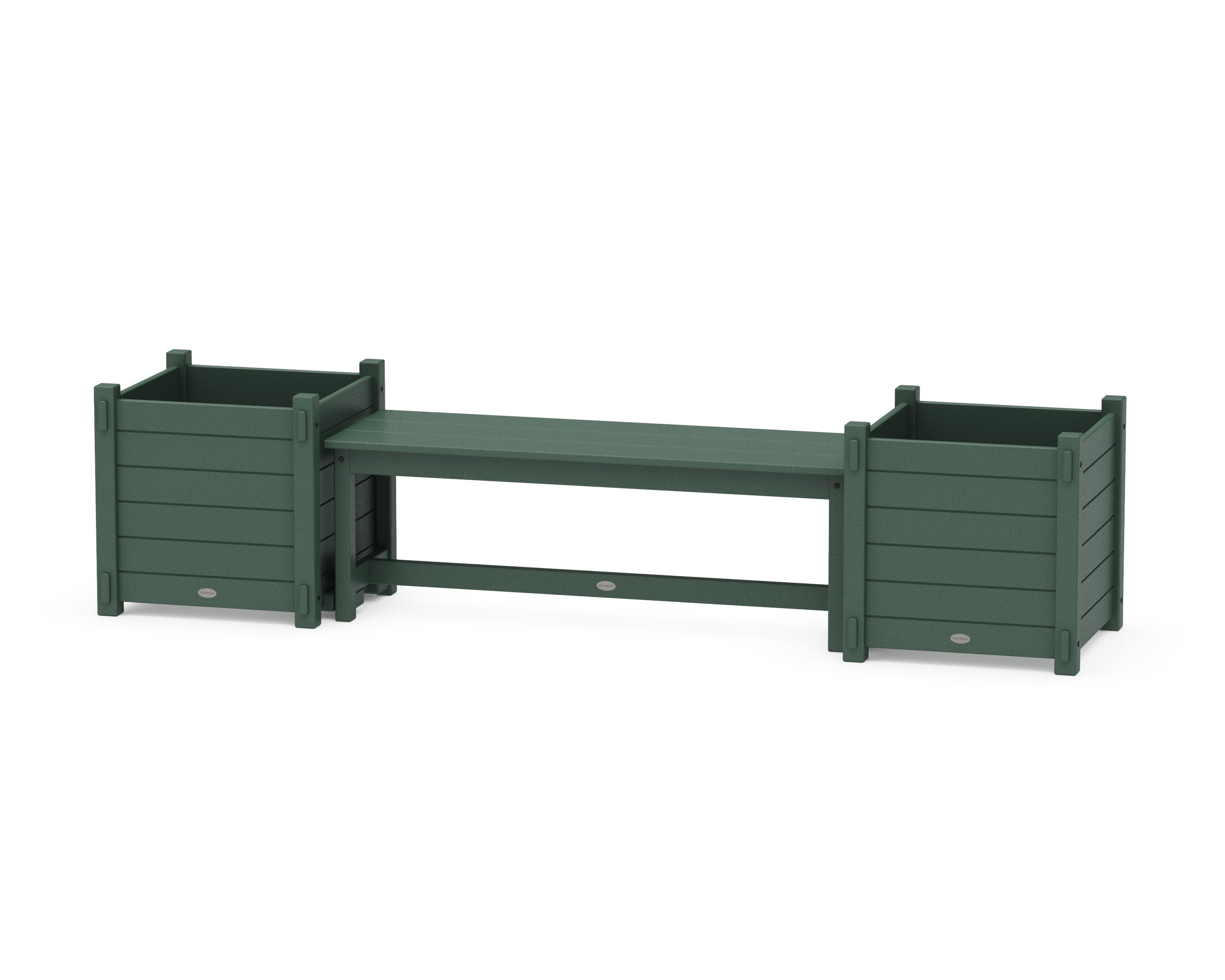 48" Nautical Straight Planter Bench Set - Large in Green