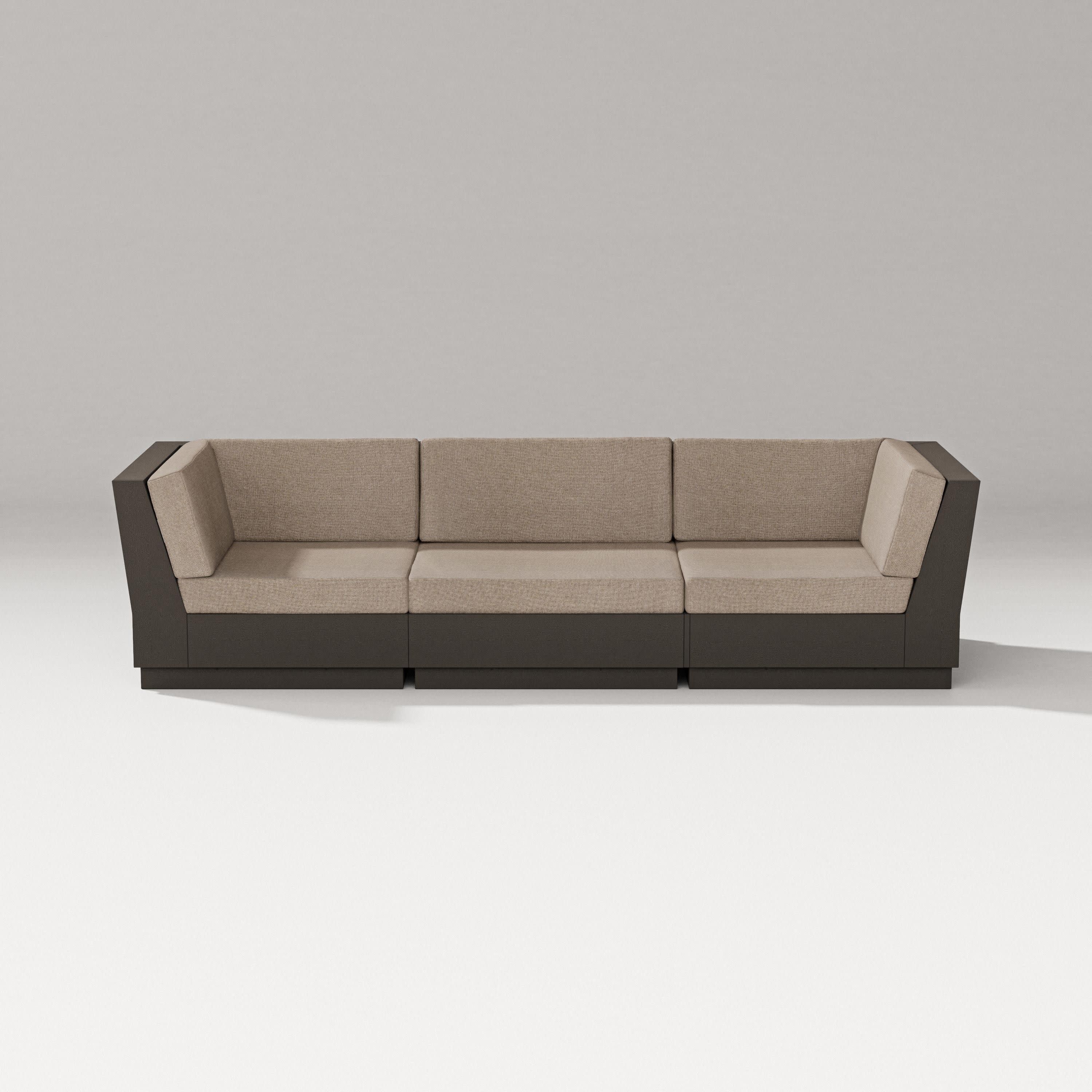 Elevate Sofa Sectional in Vintage Coffee / Spiced Burlap