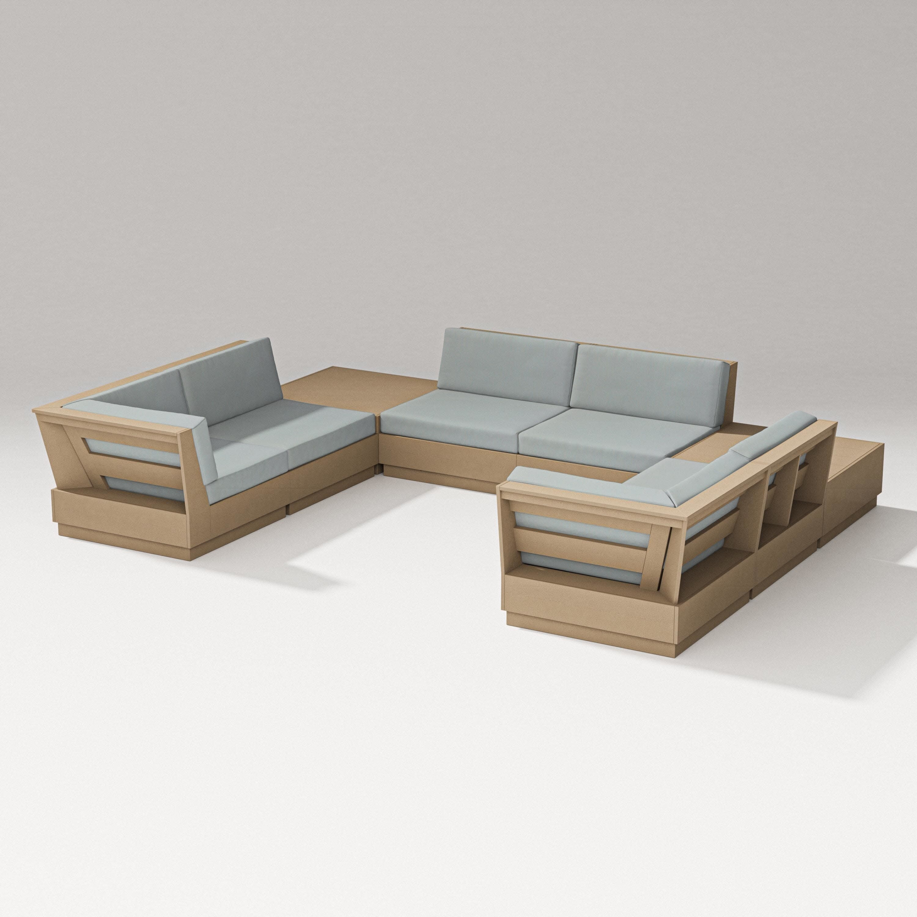 Elevate 8-Piece U-Shaped Sectional in Vintage Sahara / Spa