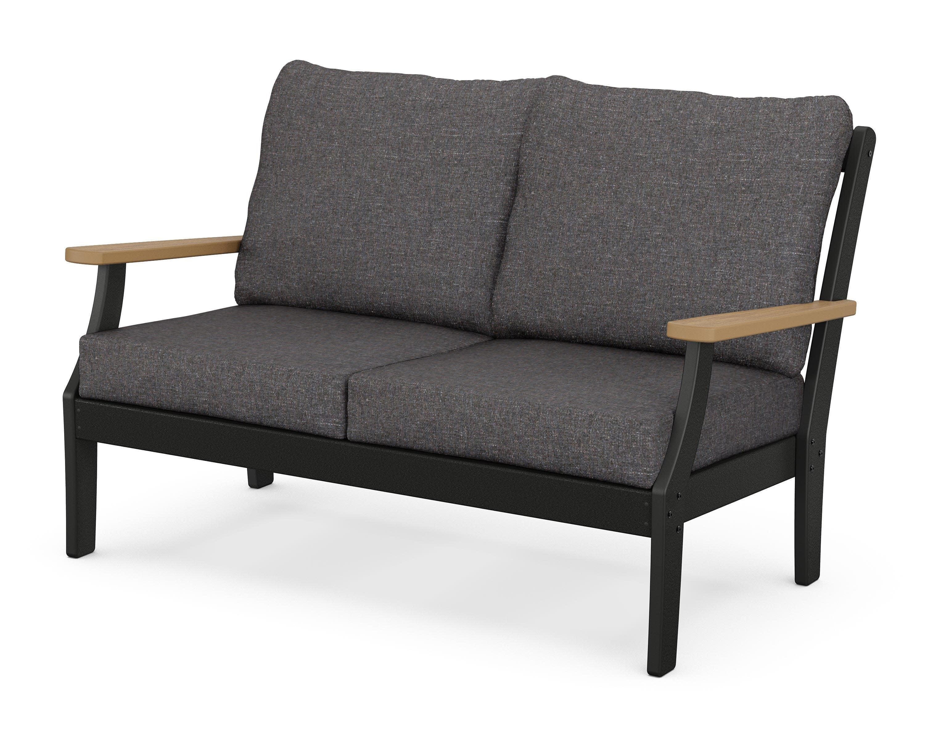 Braxton Deep Seating Loveseat in Black / Natural / Ash Charcoal
