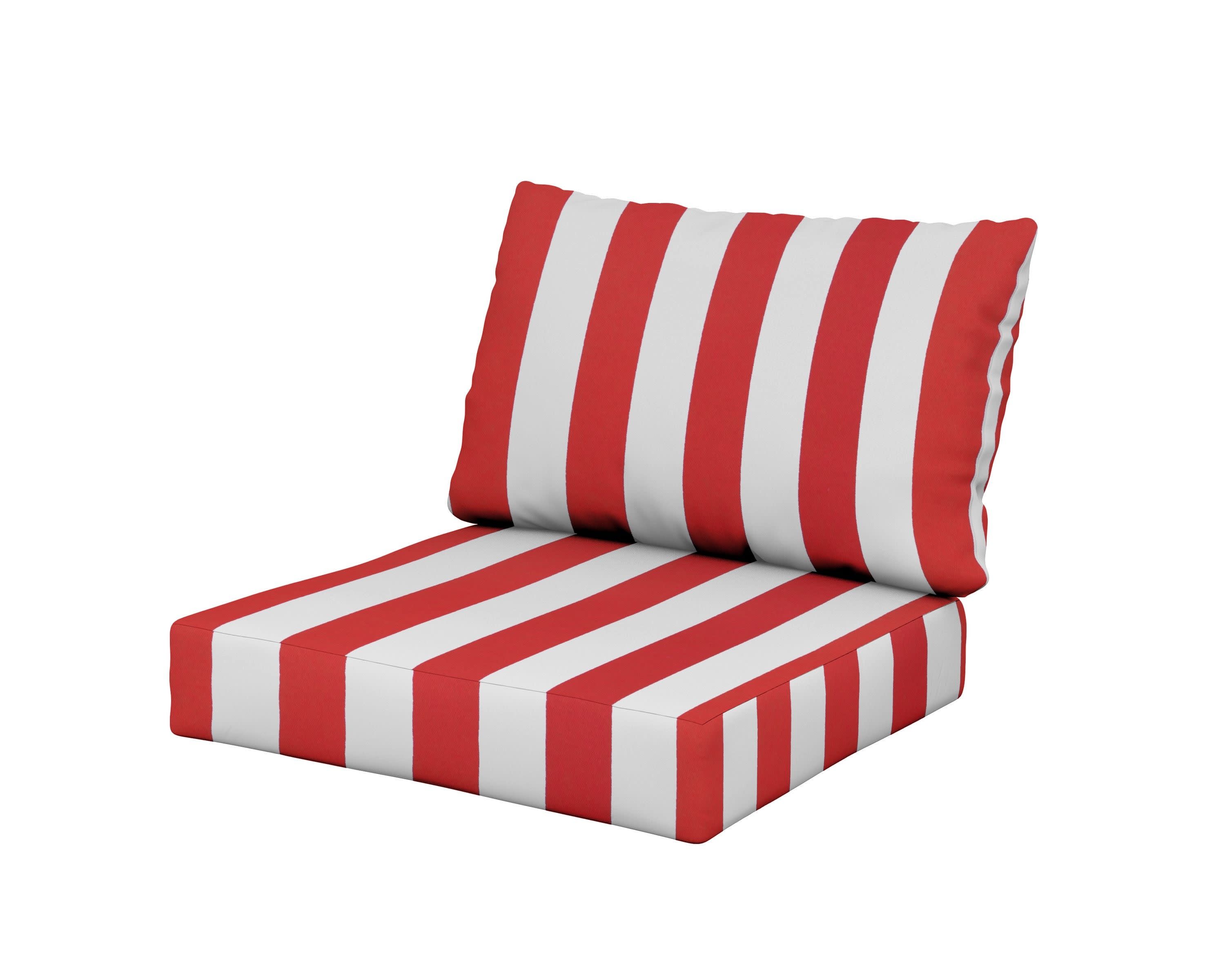 Modular Cushion in Cabana Stripe Crimson