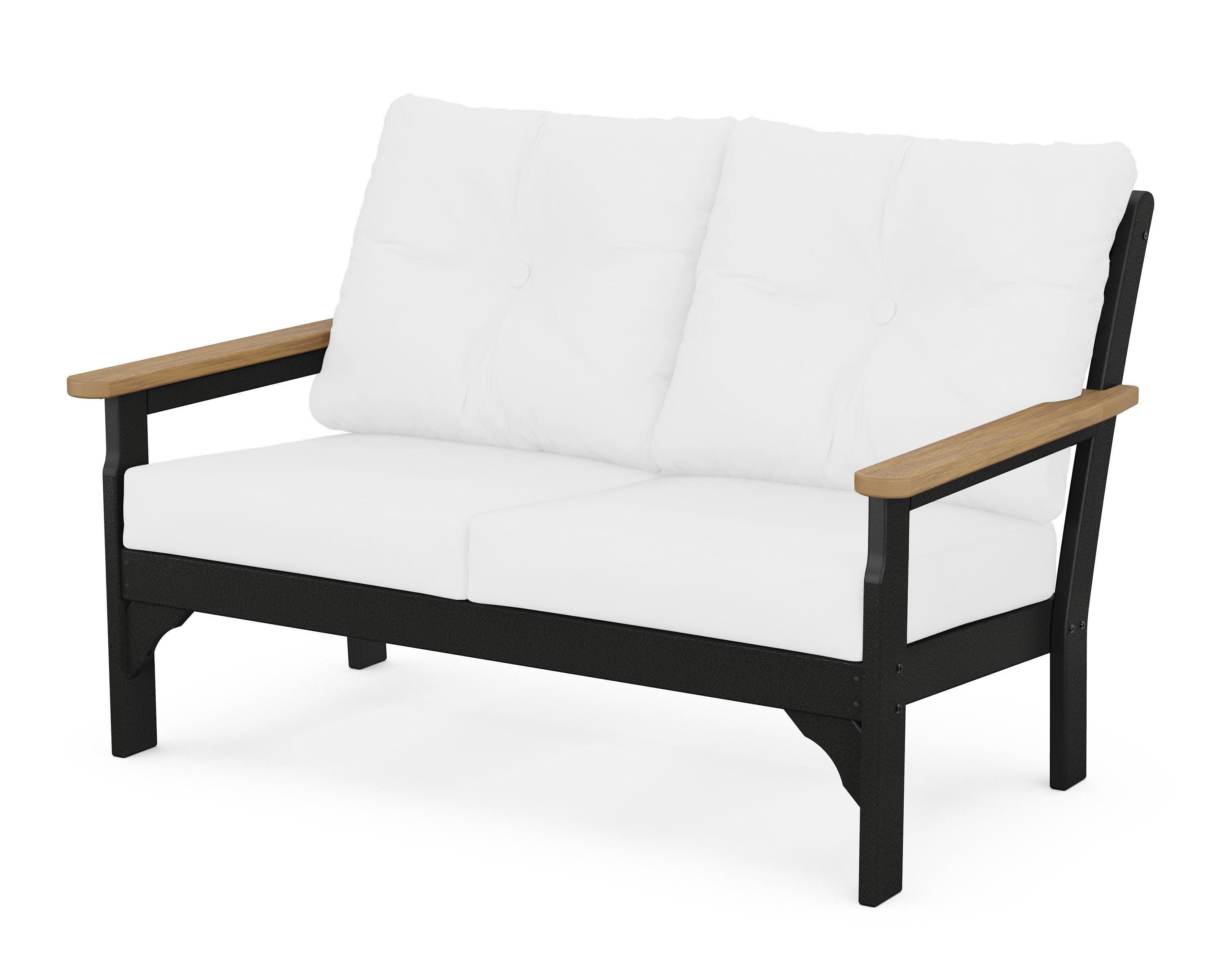 Vineyard Deep Seating Loveseat in Black / Natural / Natural