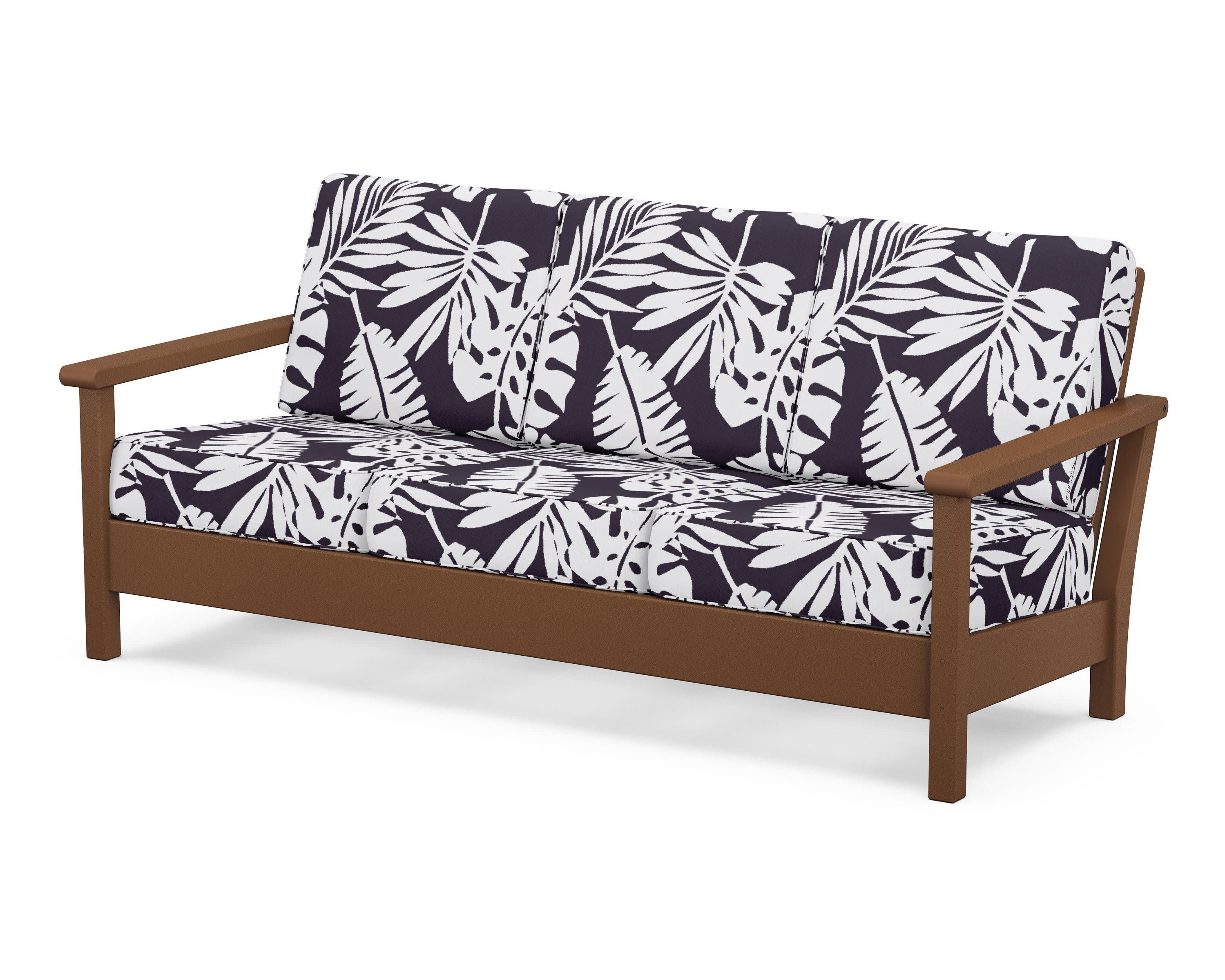 Harbour Deep Seating Sofa in Teak / Leaf Navy
