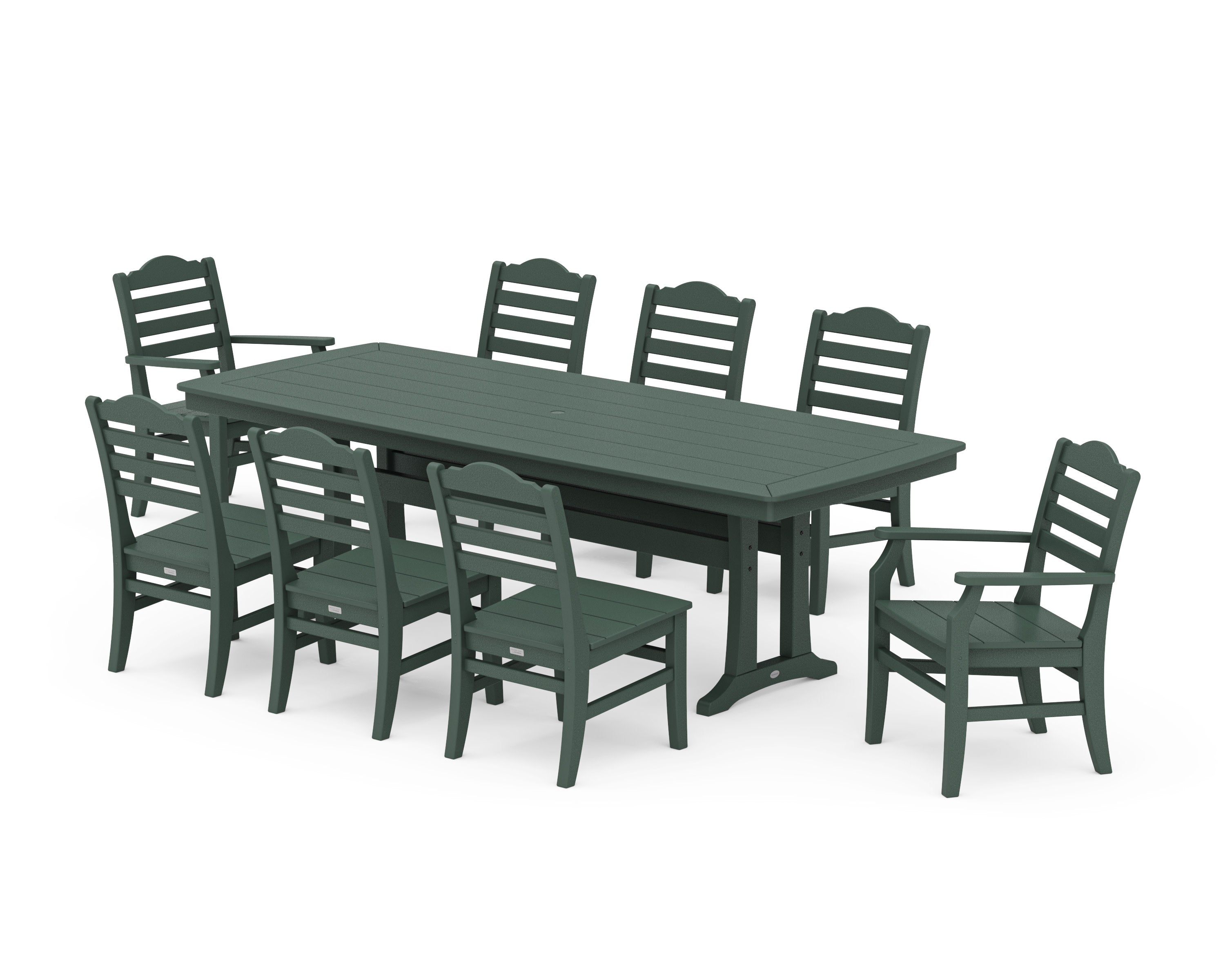 Savannah 9-Piece Dining Set with Trestle Legs in Green