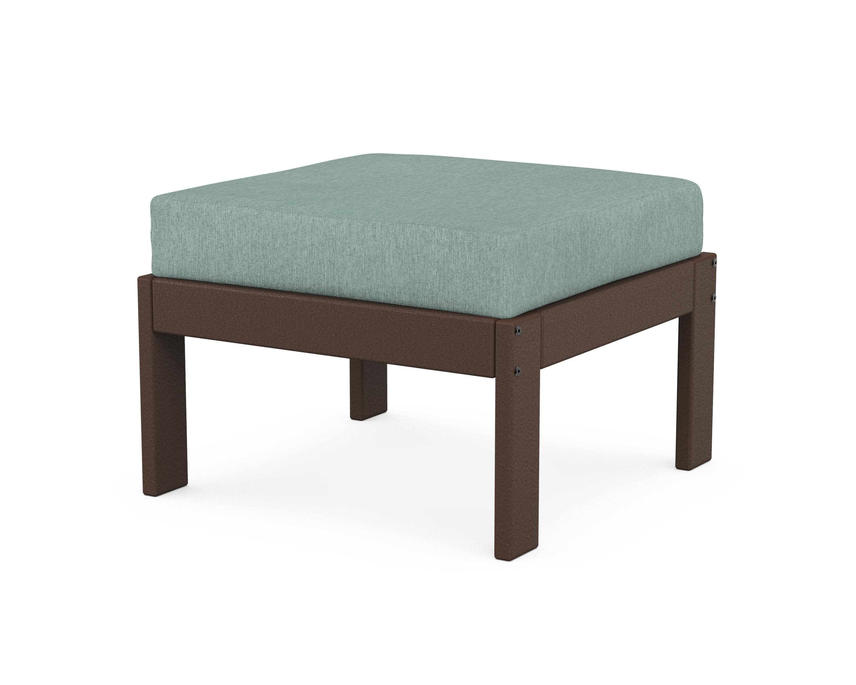Vineyard Modular Ottoman in Mahogany / Glacier Spa