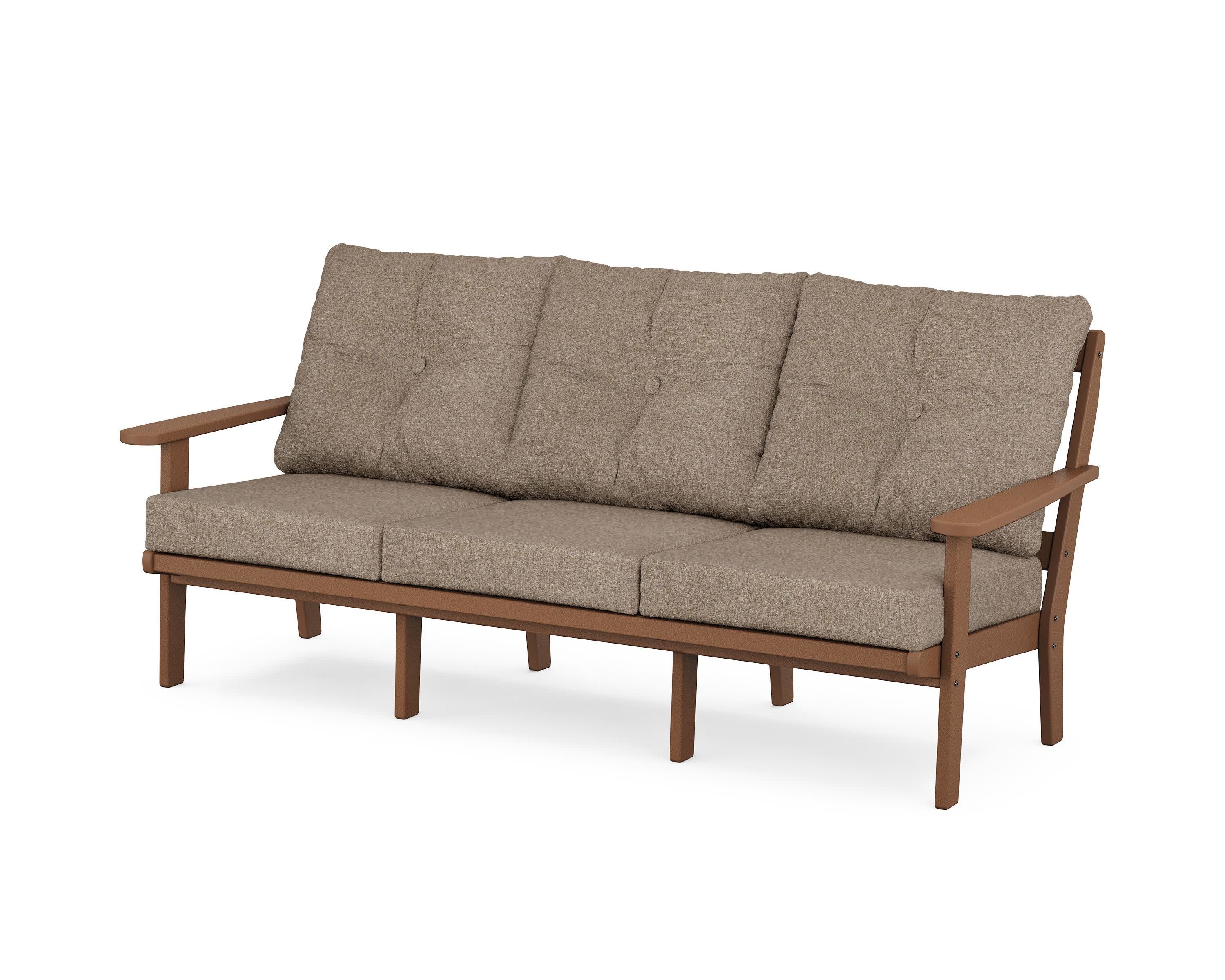 Mission Deep Seating Sofa in Teak / Spiced Burlap