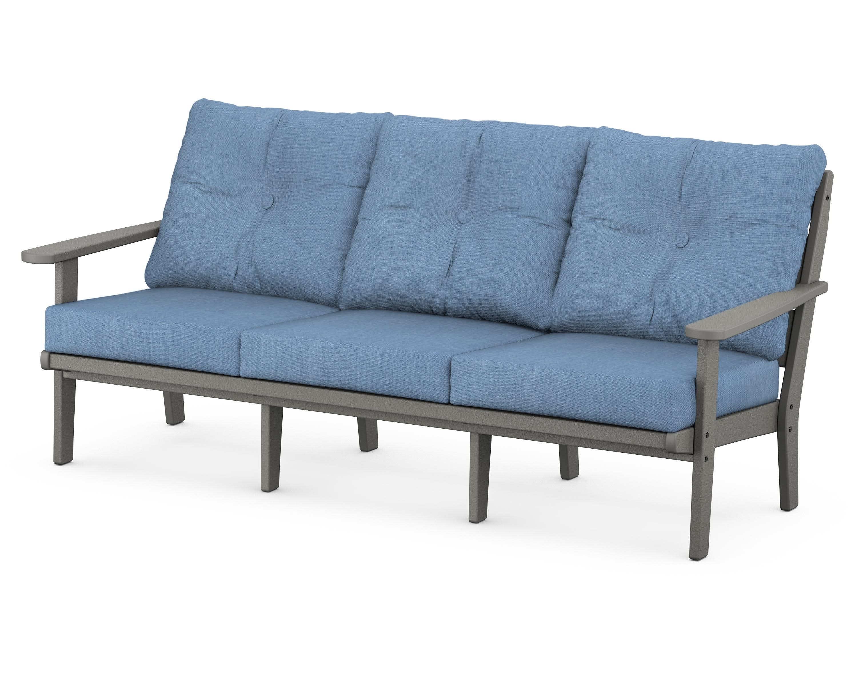 Lakeside Deep Seating Sofa in Slate Grey / Sky Blue