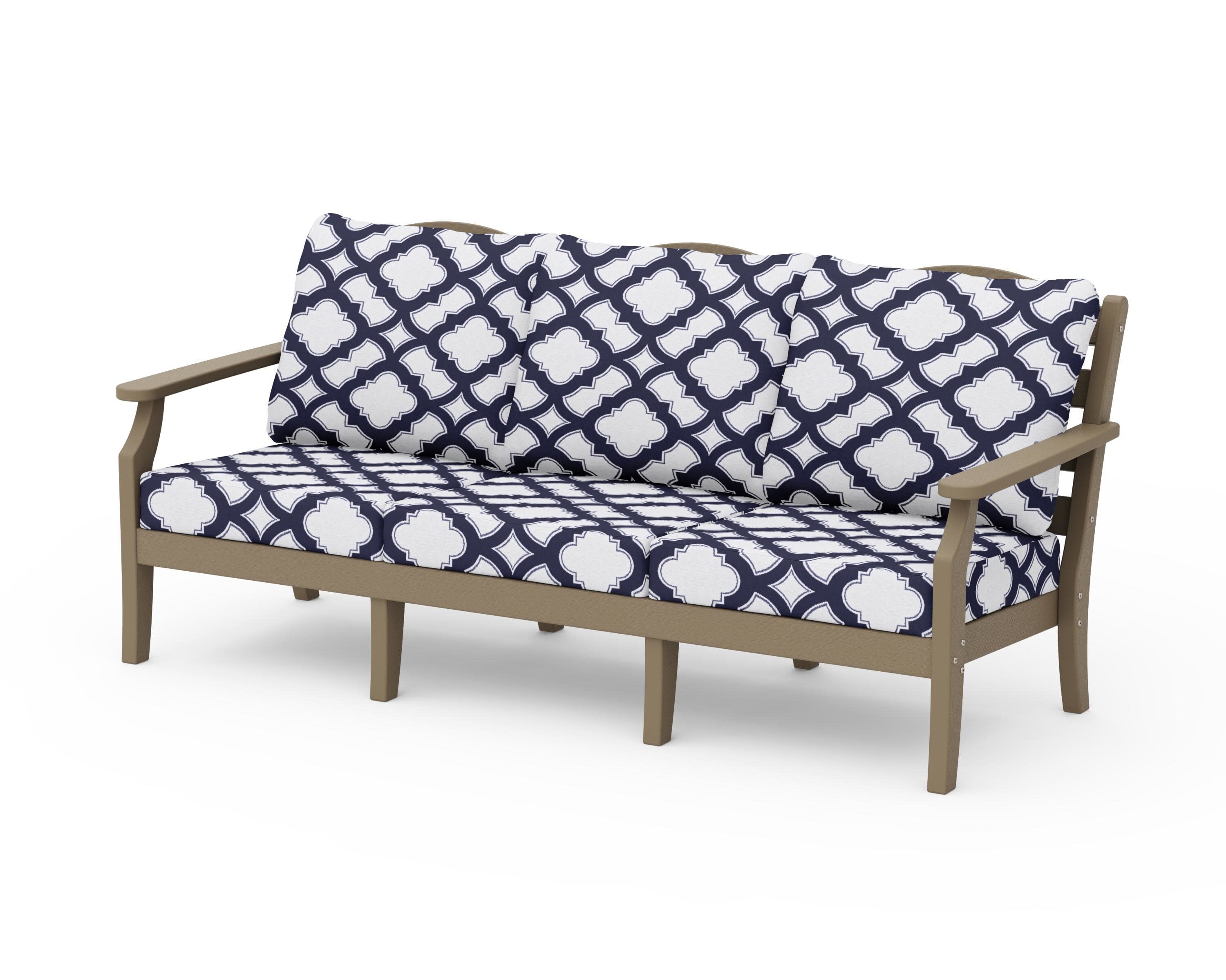 Savannah Deep Seating Sofa in Vintage Sahara / Trellis Navy