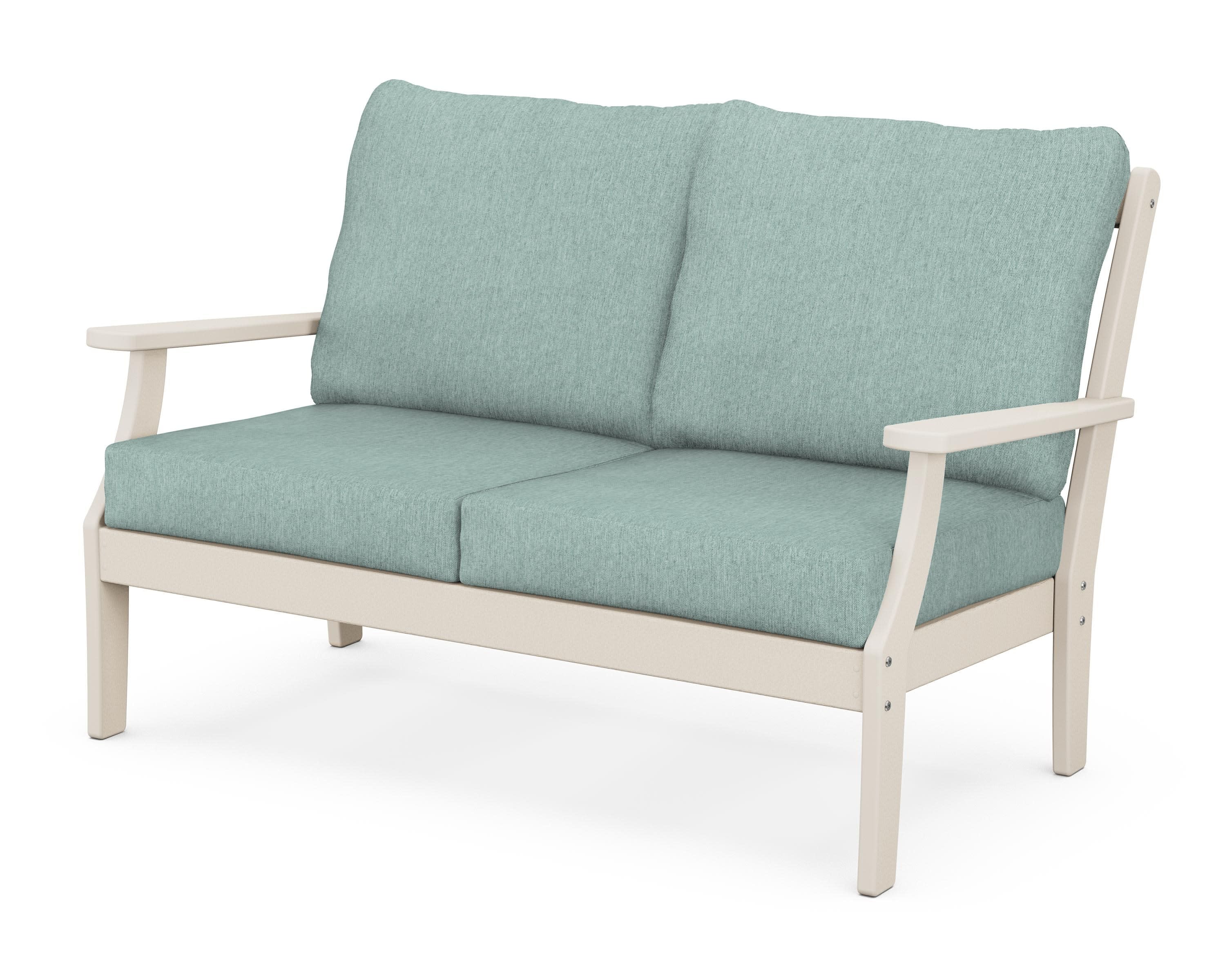 Braxton Deep Seating Loveseat in Sand / Glacier Spa