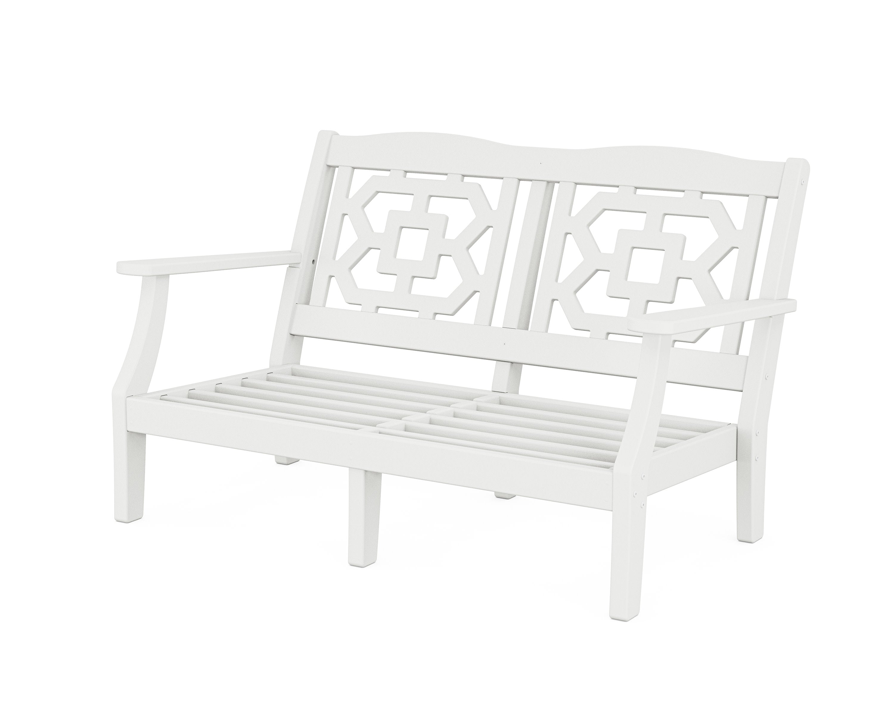 Chinoiserie Deep Seating Loveseat Frame in White