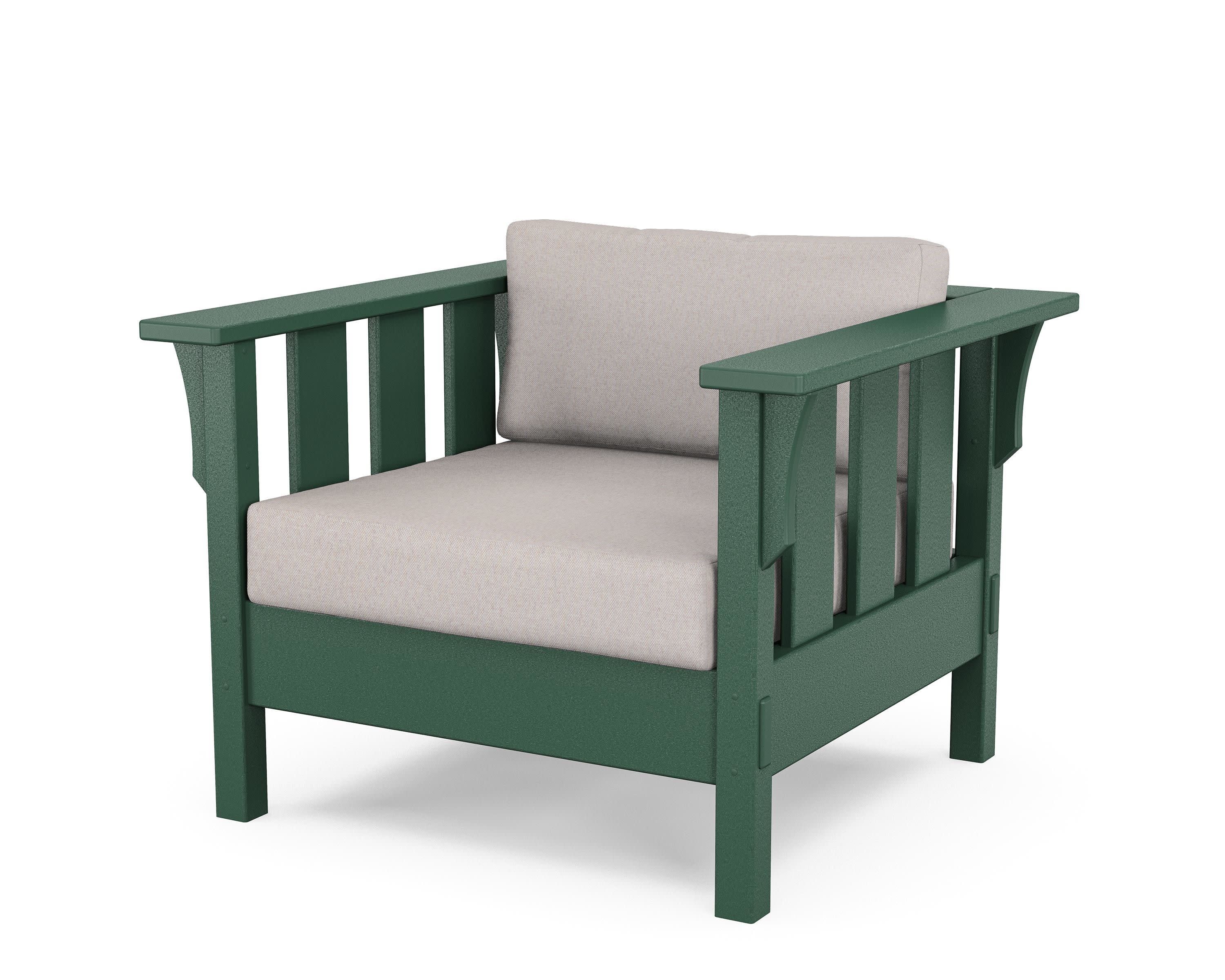 Acadia Deep Seating Chair in Green / Dune Burlap