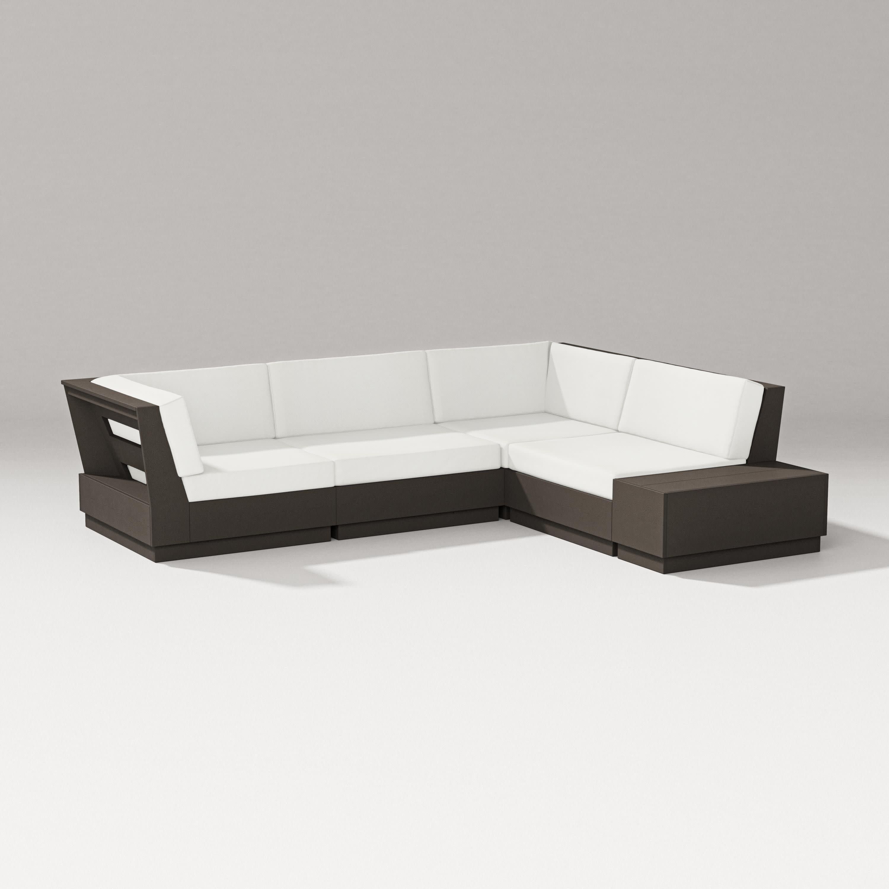 Elevate Corner Sectional in Vintage Coffee / Natural Linen