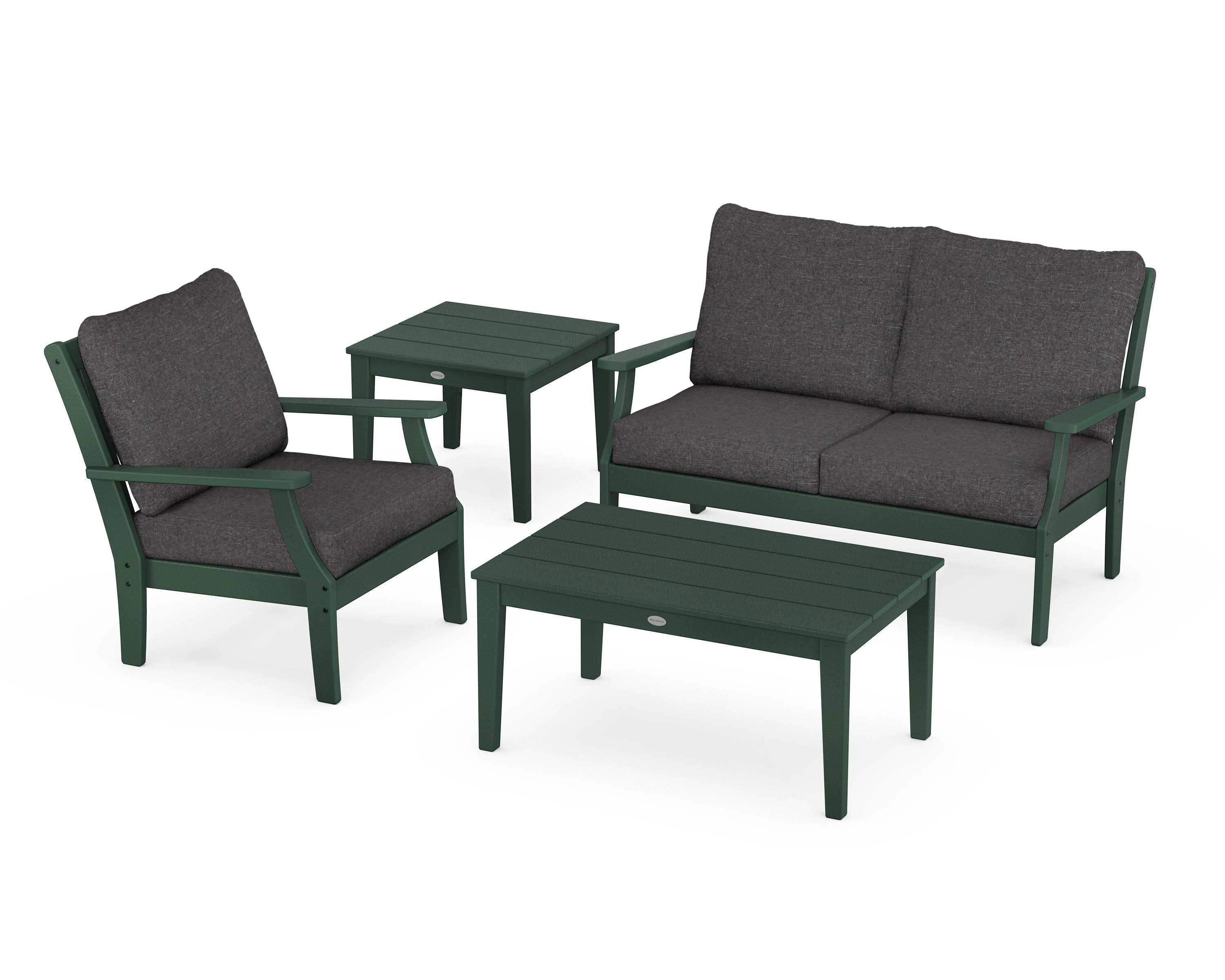 Braxton 4-Piece Deep Seating Set in Green / Ash Charcoal