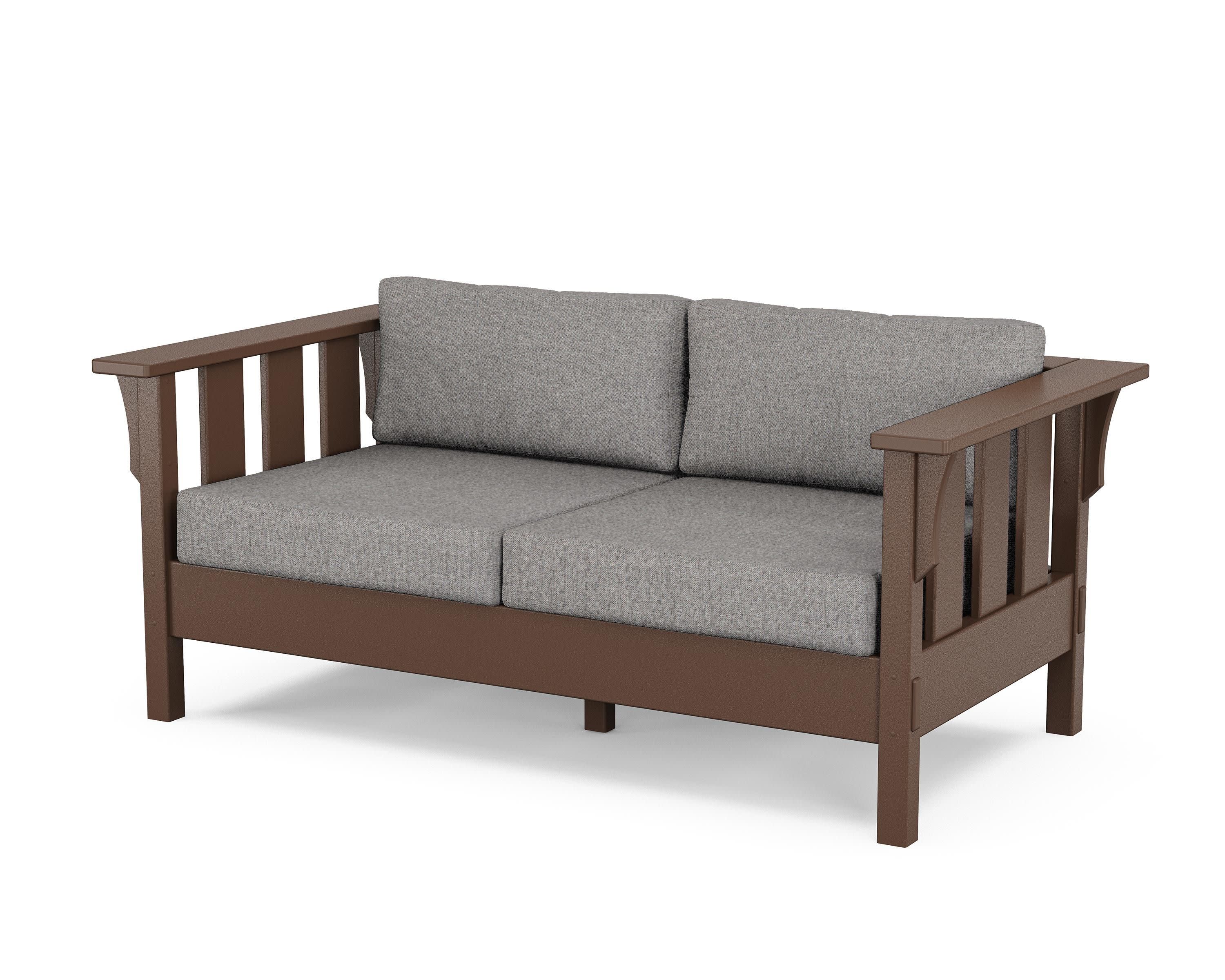 Acadia Deep Seating Loveseat in Mahogany / Grey Mist