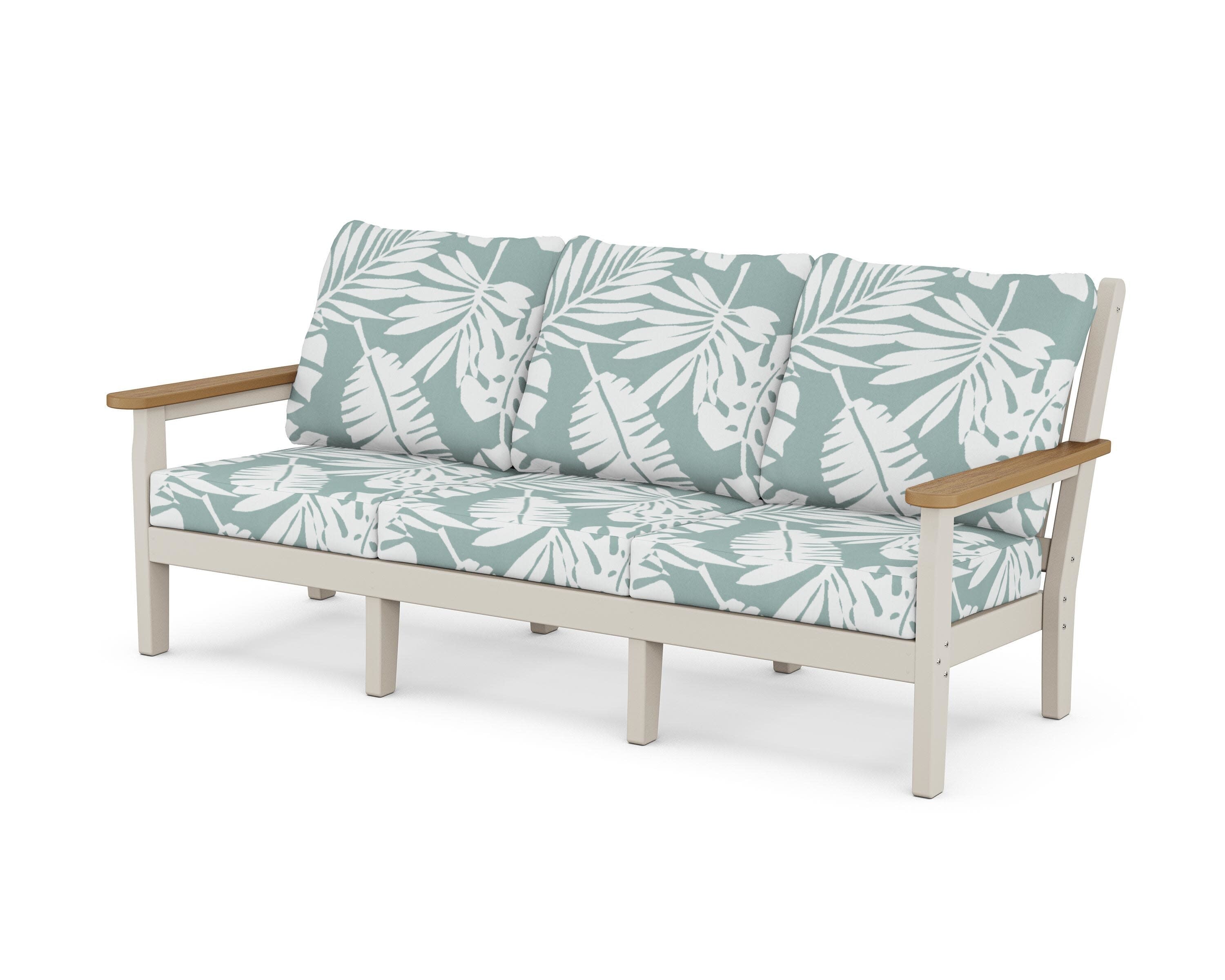 Chippendale Deep Seating Sofa in Sand / Natural / Leaf Glacier Spa