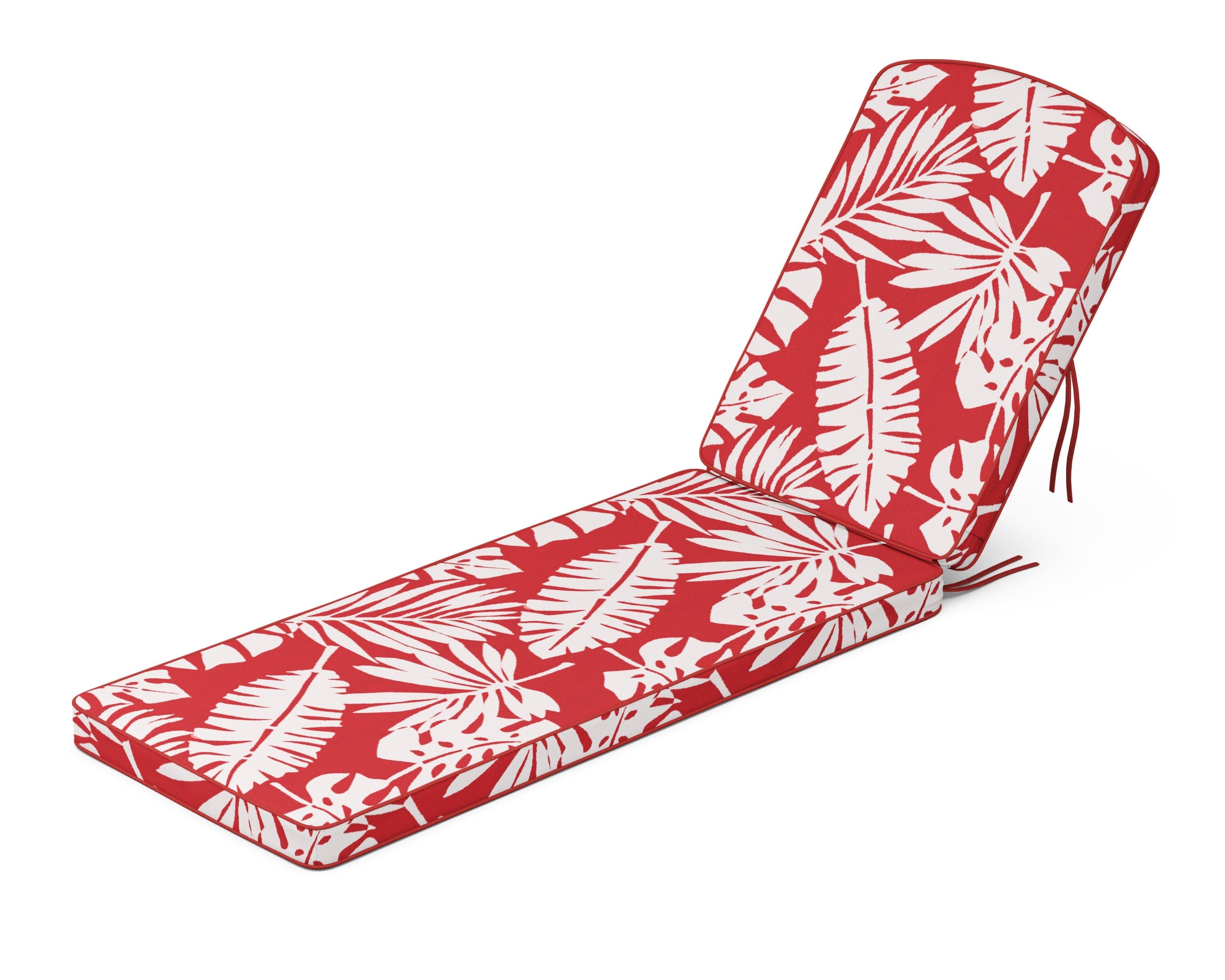 Chinoiserie Chaise Cushion in Leaf Crimson