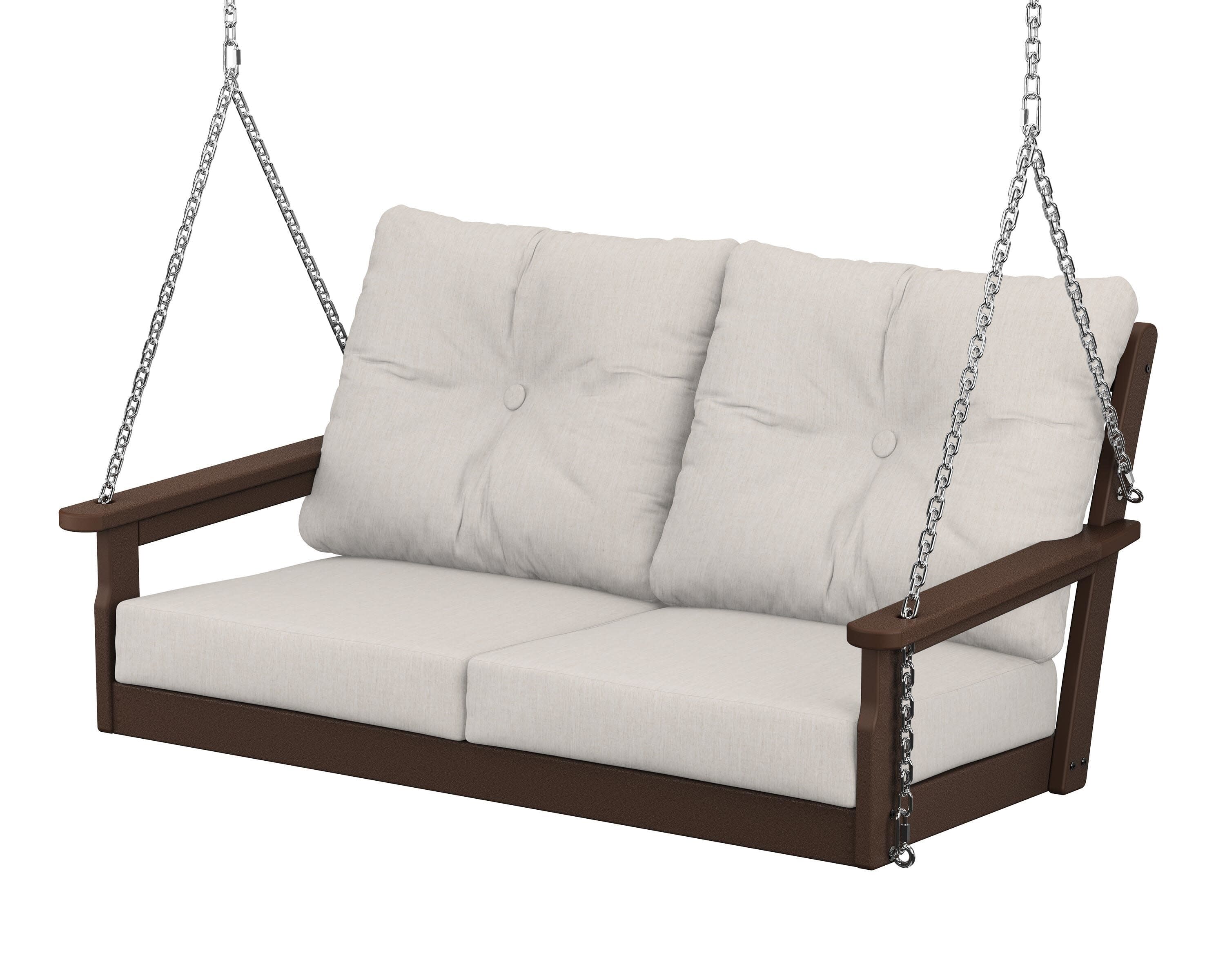 Vineyard Deep Seating Swing in Mahogany / Cast Ash
