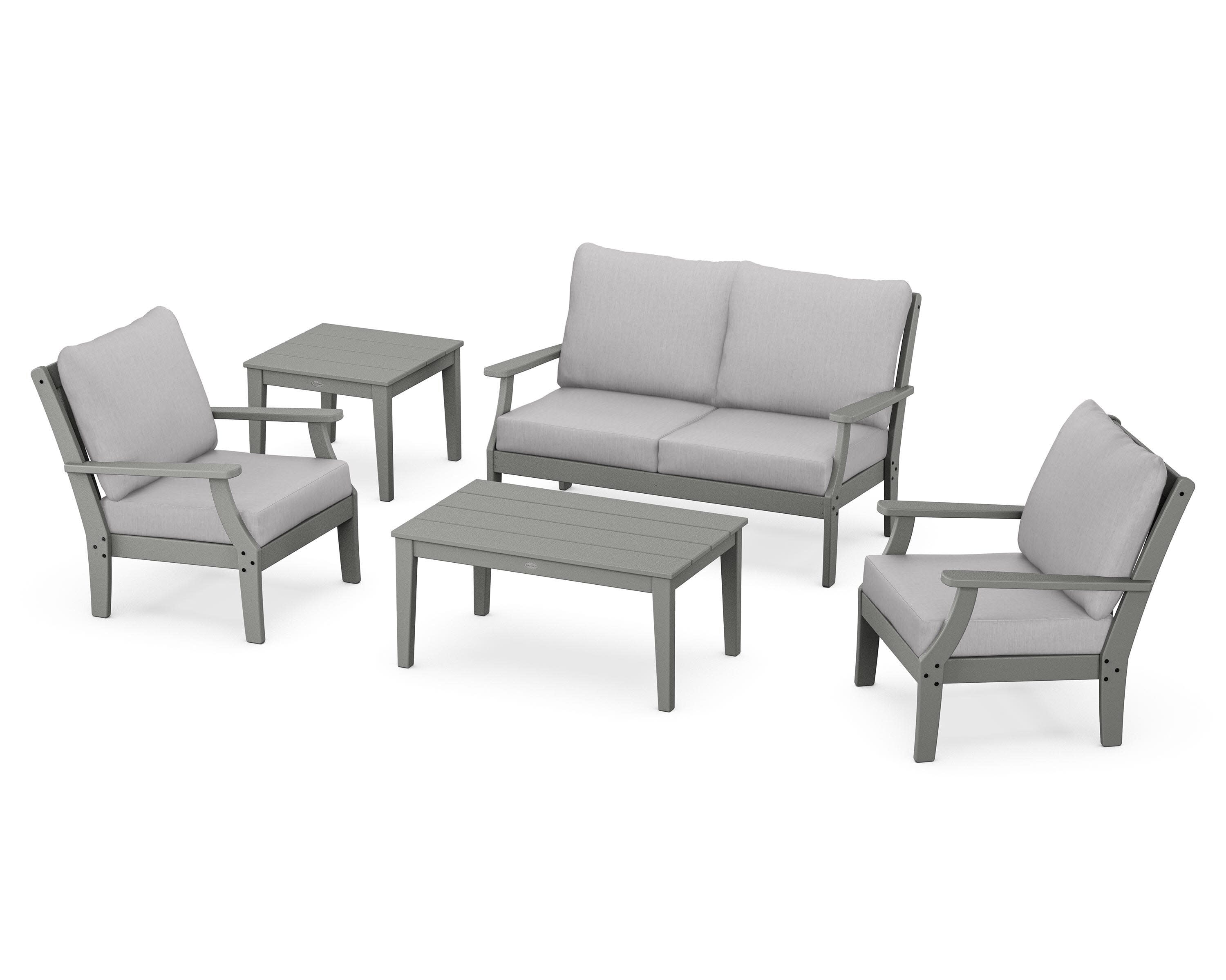 Braxton 5-Piece Deep Seating Set in Slate Grey / Granite