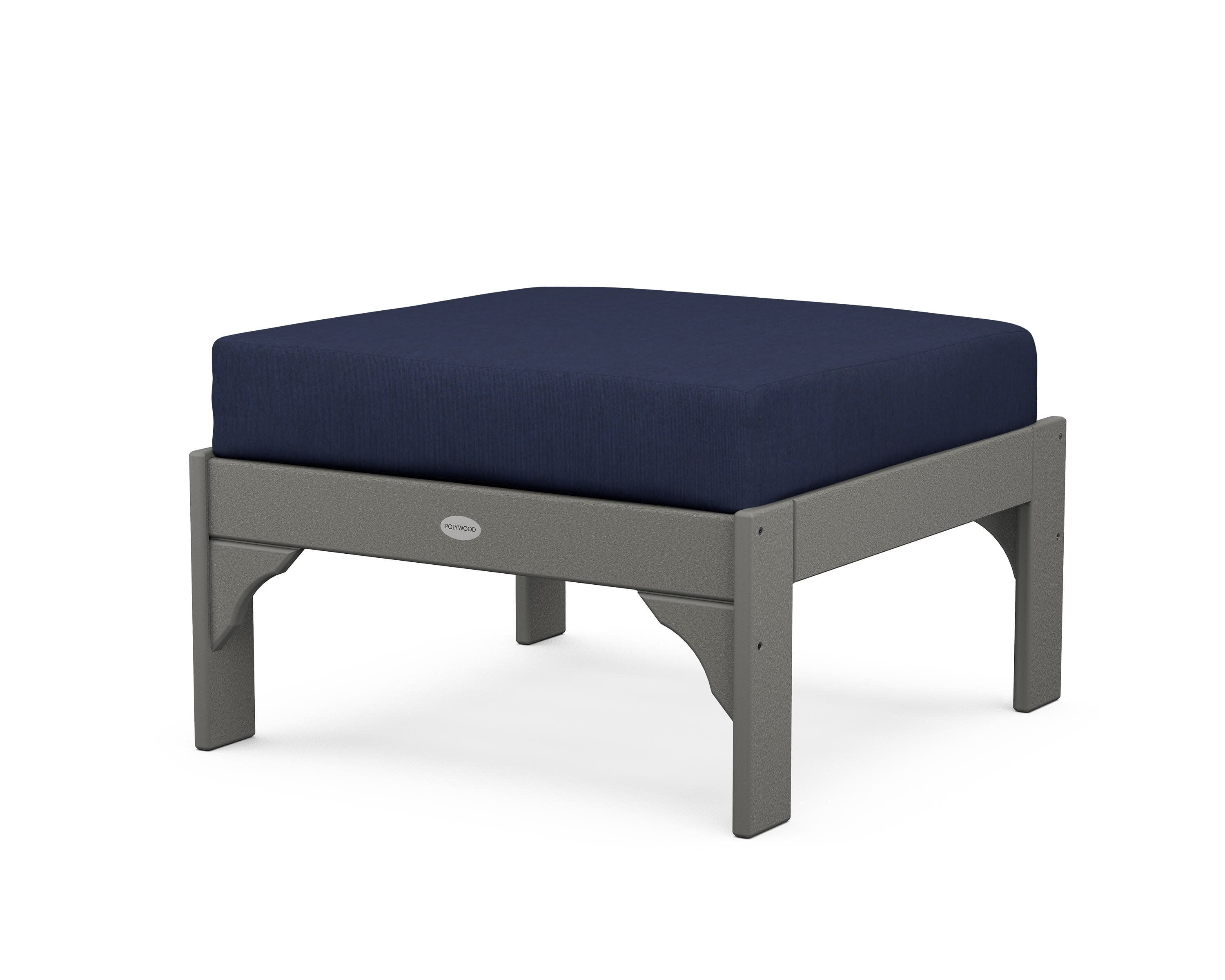 Vineyard Deep Seating Ottoman in Slate Grey / Spectrum Indigo