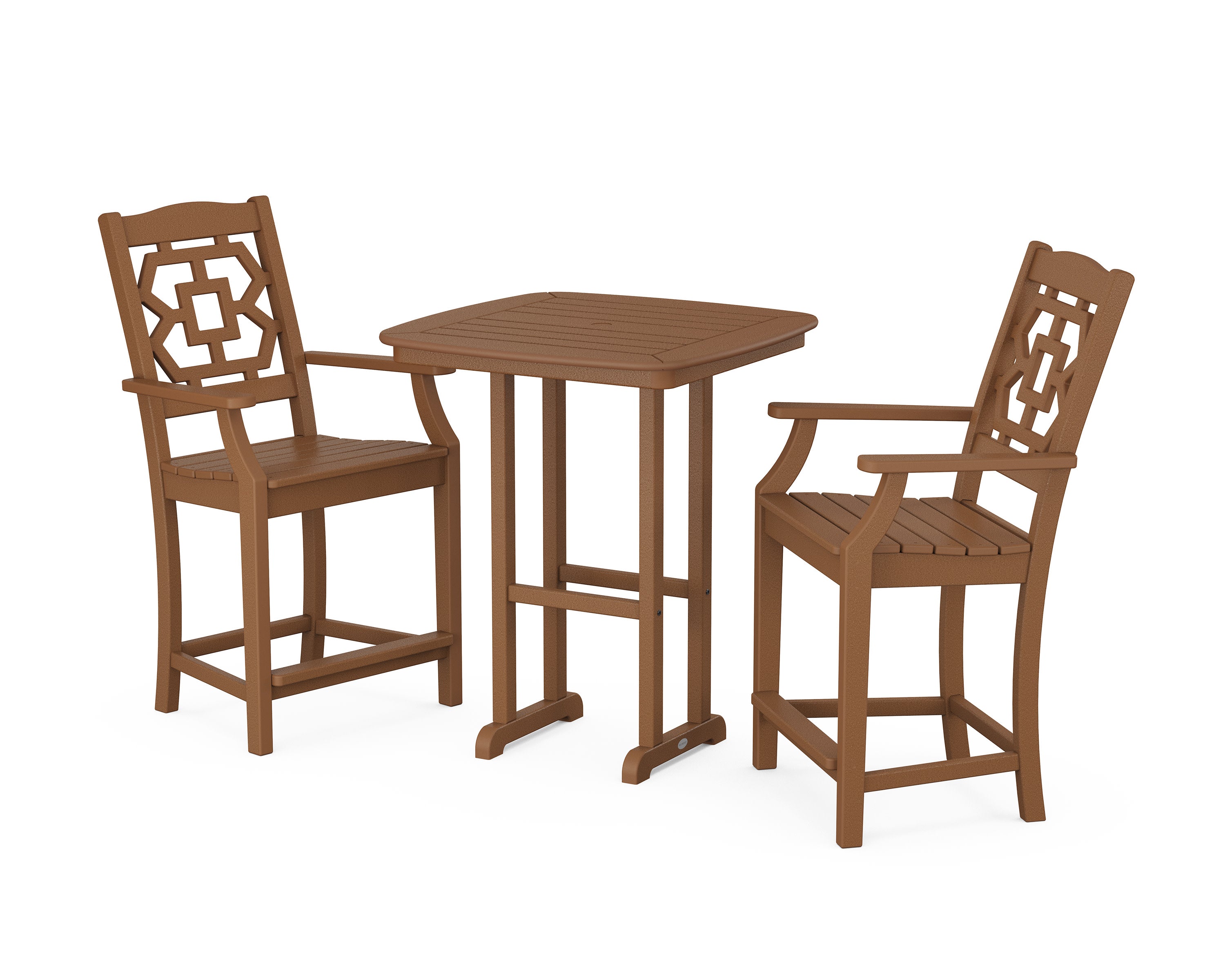Chinoiserie 3-Piece Counter Set in Teak