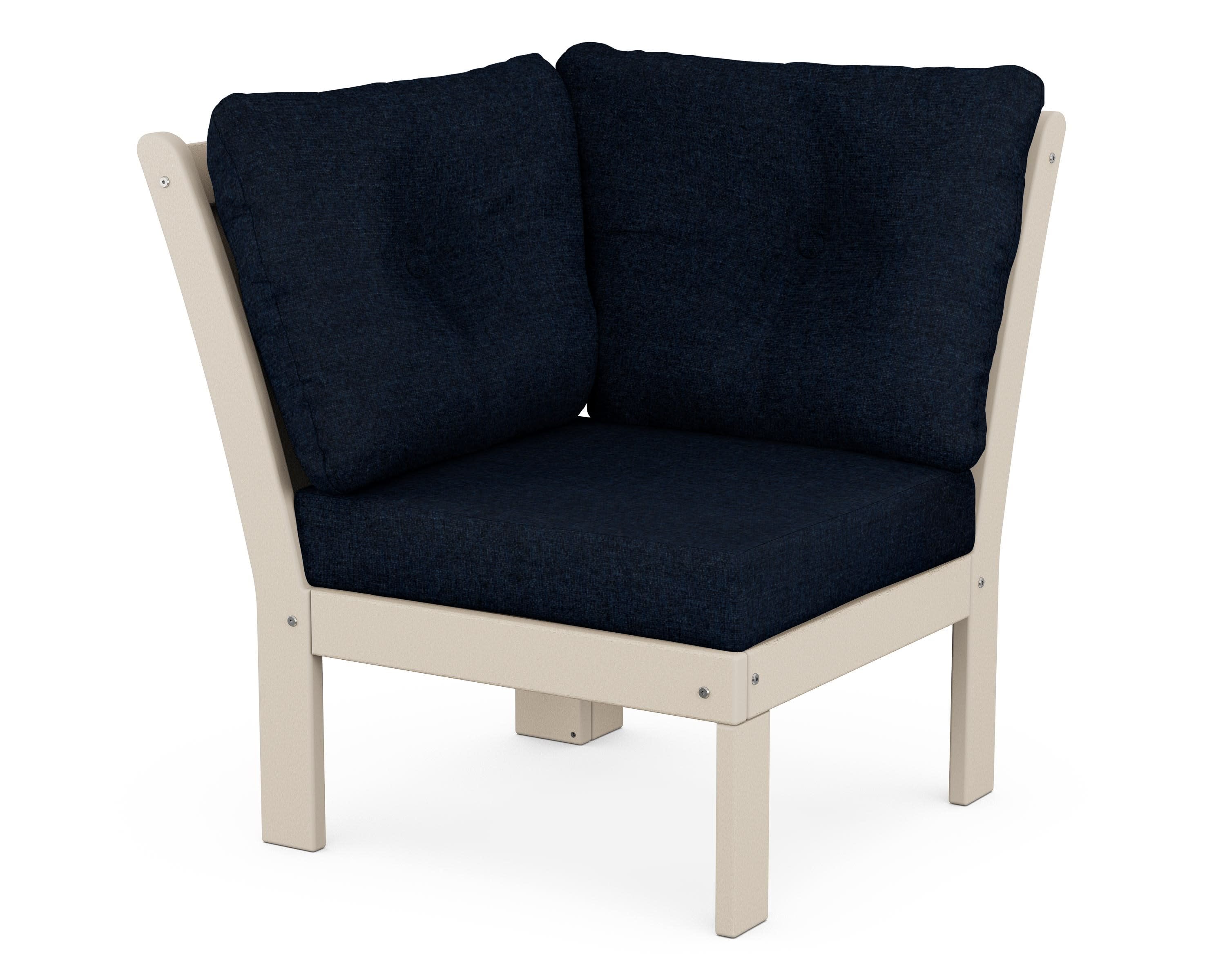 Vineyard Modular Corner Chair in Sand / Marine Indigo