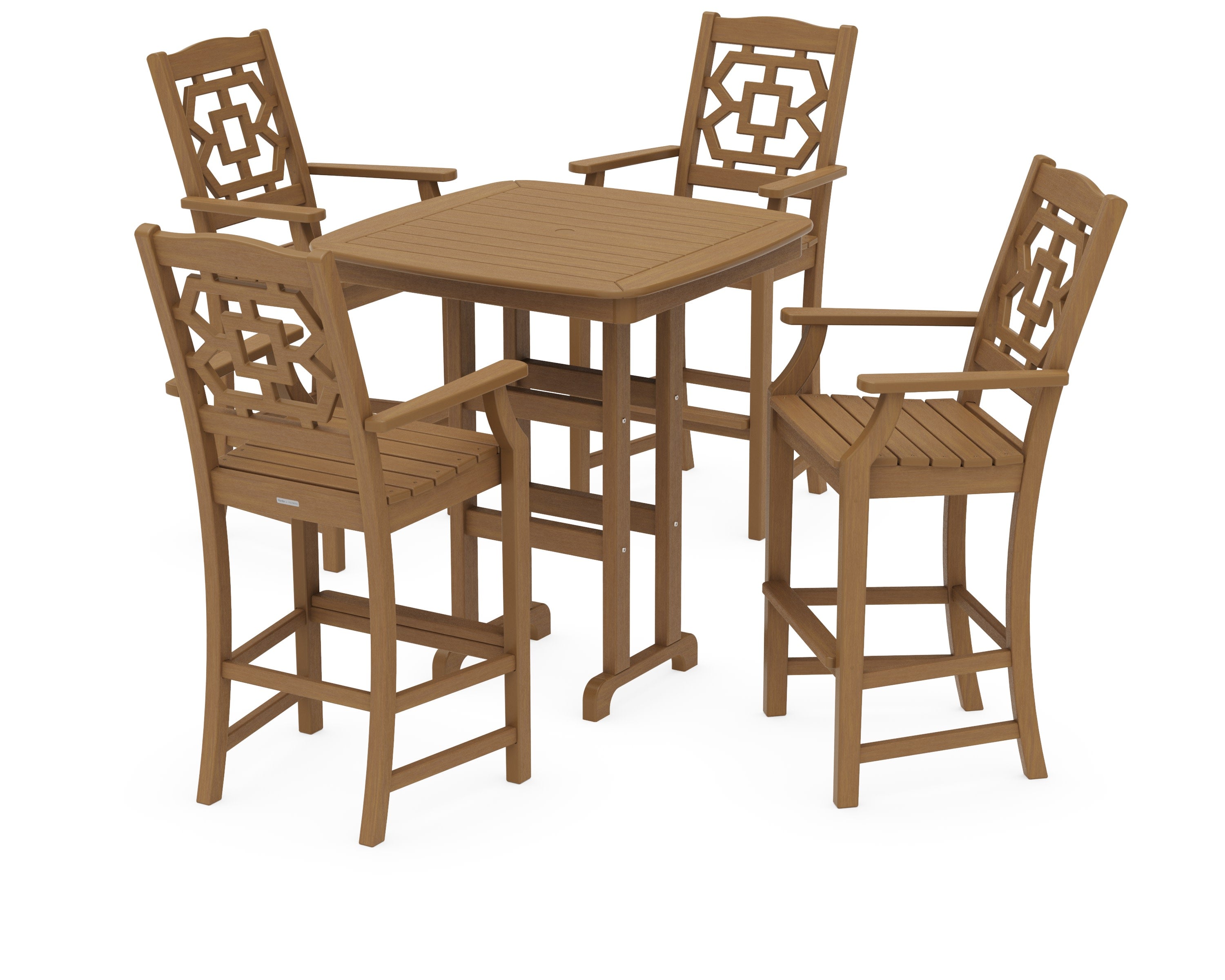 Chinoiserie 5-Piece Bar Set in Natural