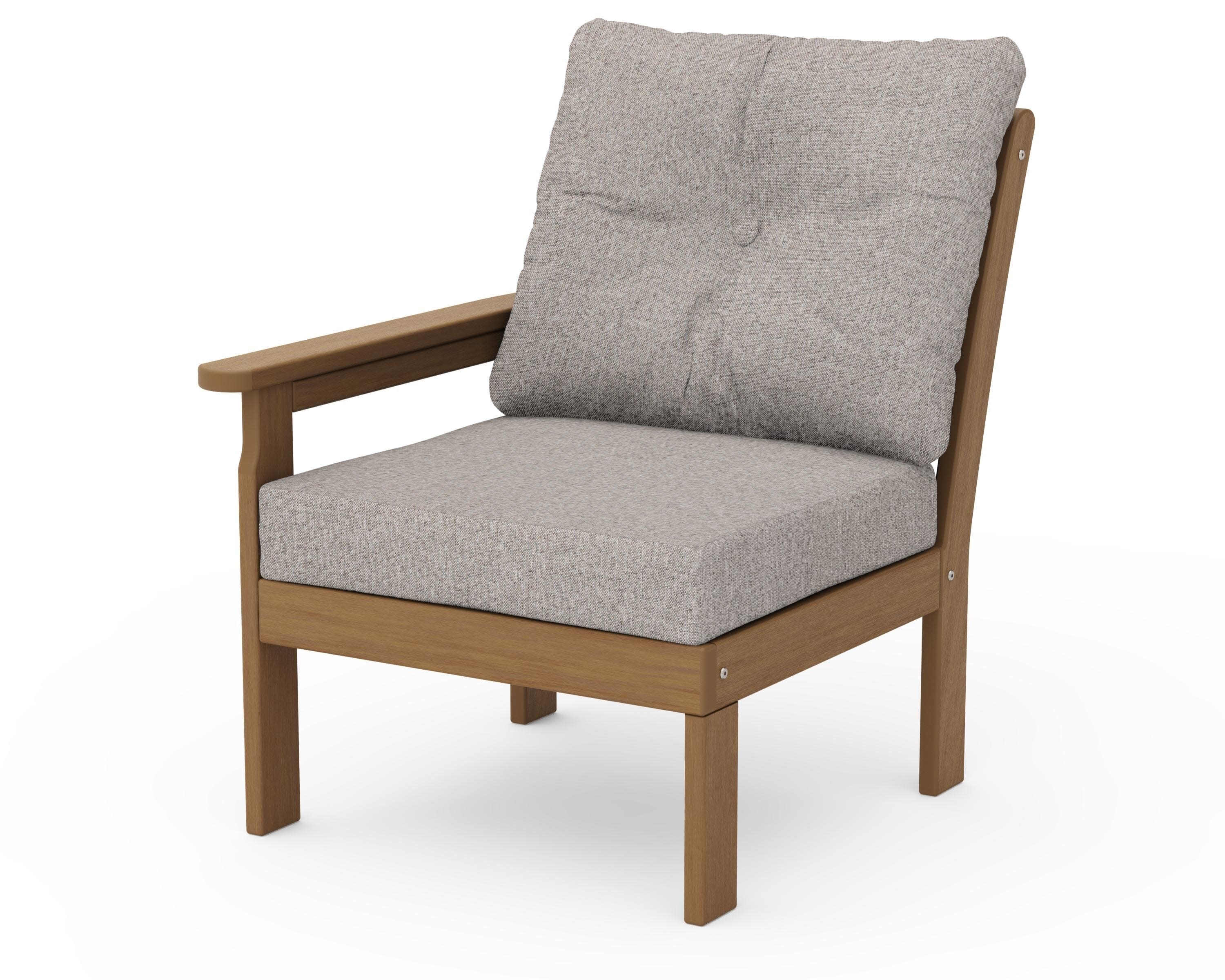 Vineyard Modular Left Arm Chair in Natural / Weathered Tweed