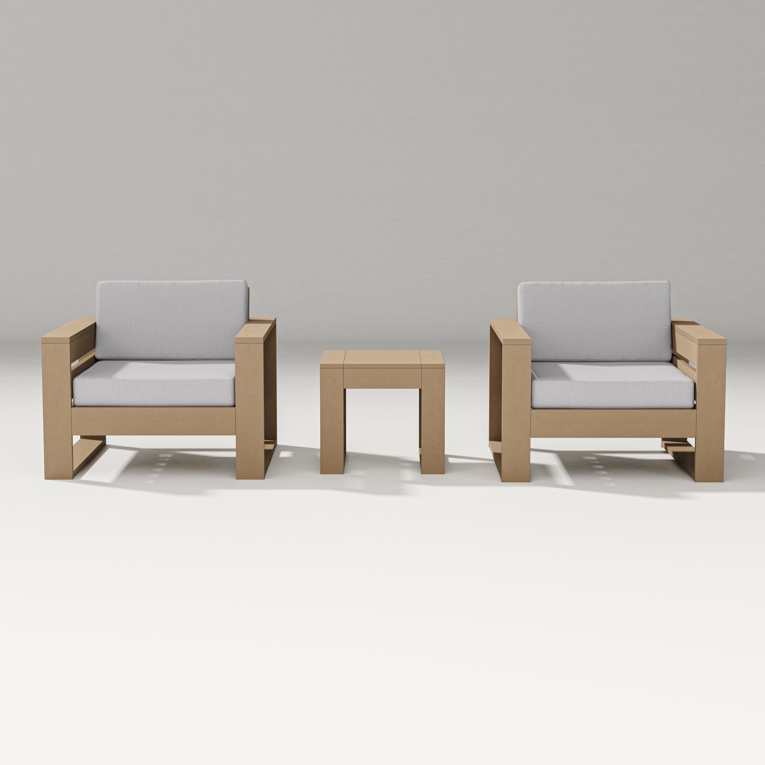 Latitude 3-Piece Lounge Chair Set in Vintage Sahara / Granite