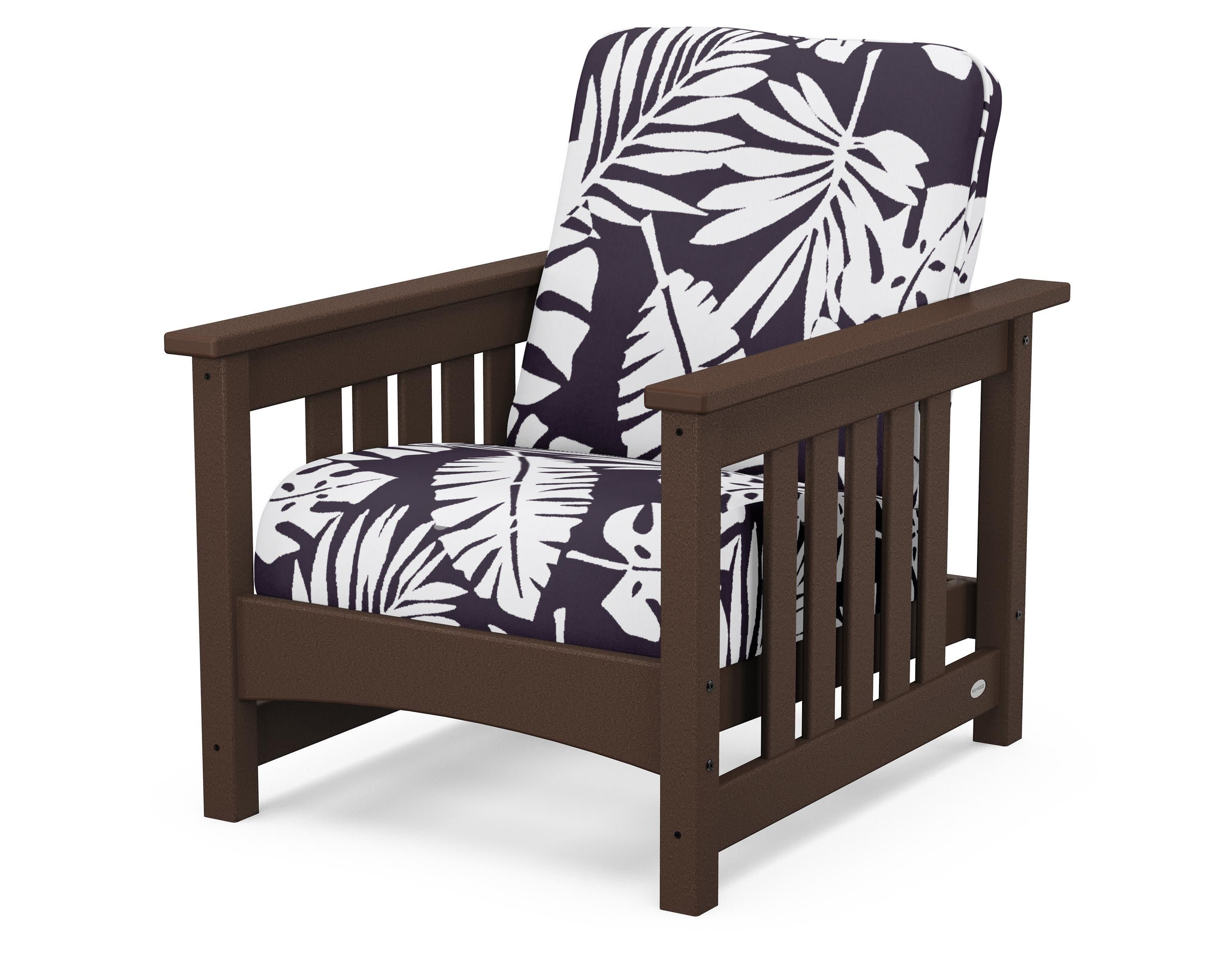 Club Mission Chair in Mahogany / Leaf Navy