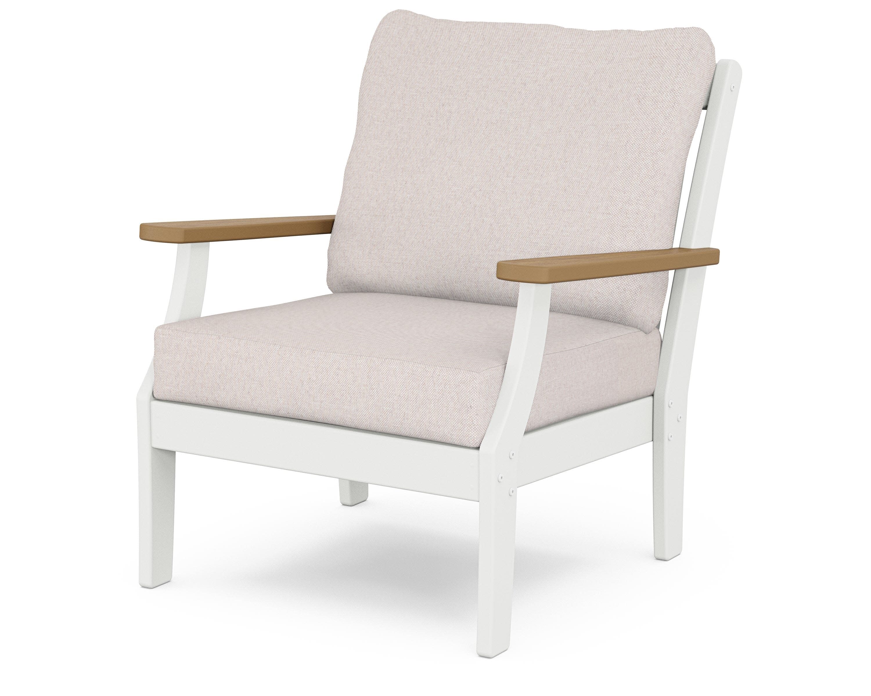 Braxton Deep Seating Chair in White / Natural / Dune Burlap