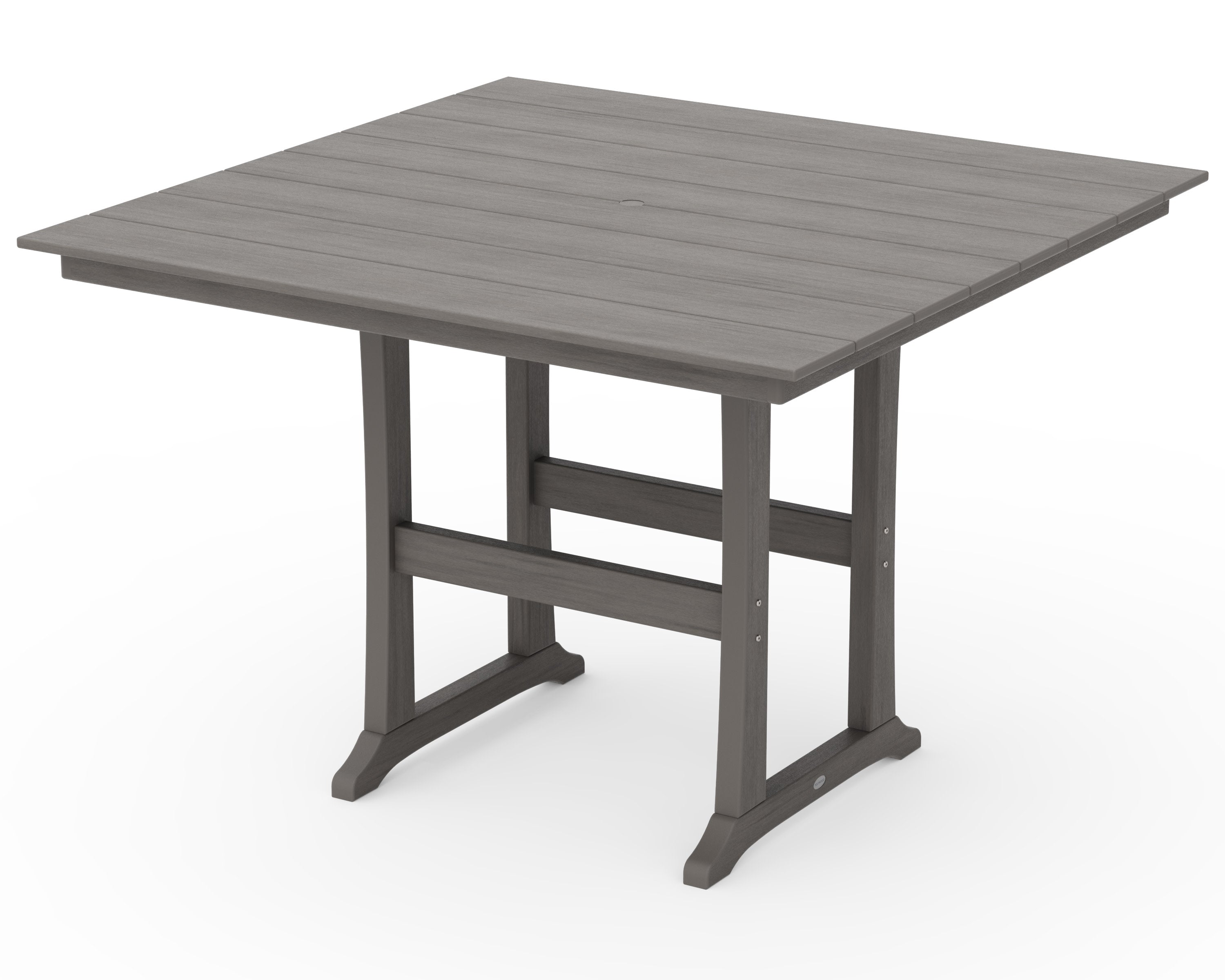 Farmhouse Trestle 59" Bar Table in Driftwood