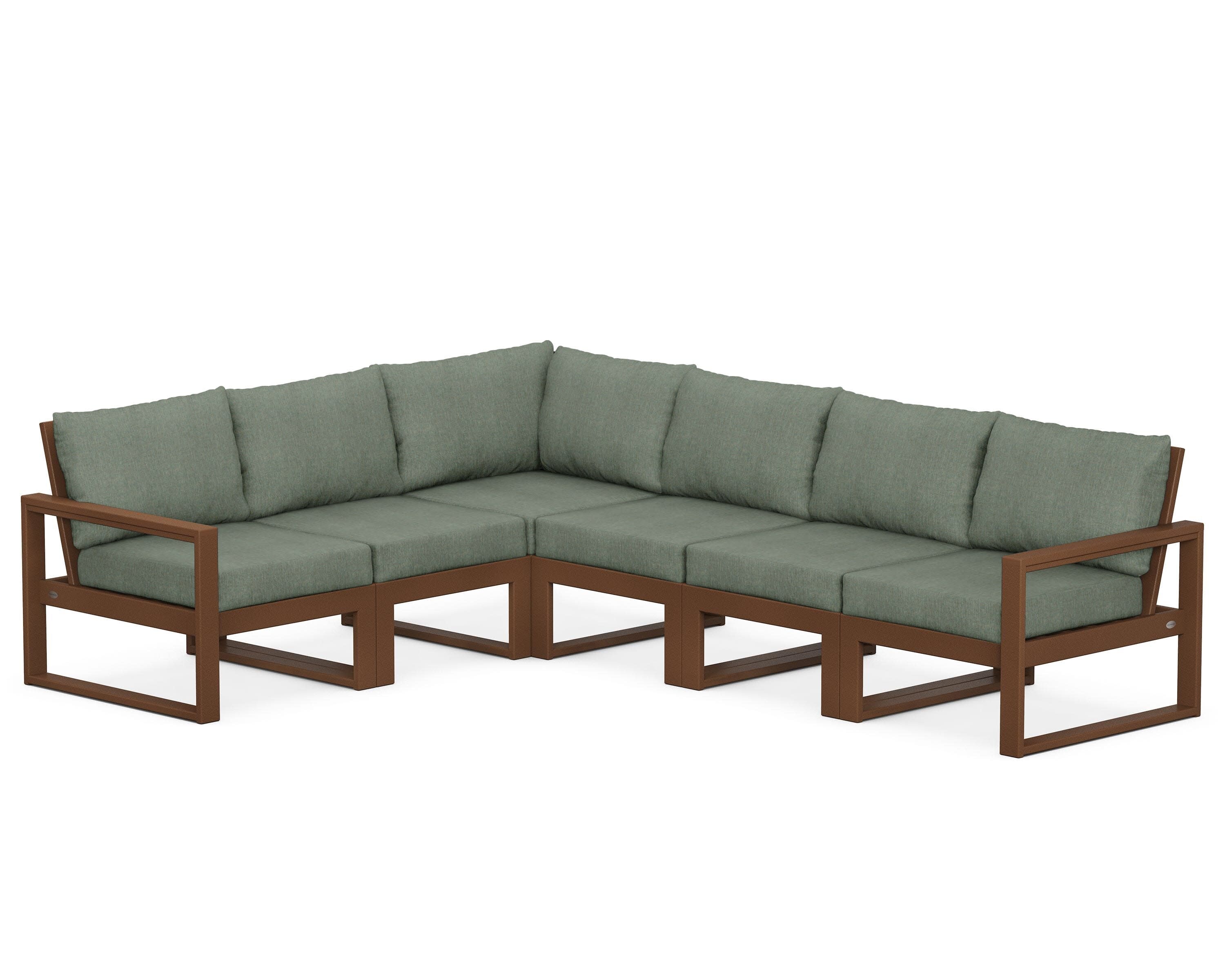 EDGE 6-Piece Modular Deep Seating Set in Teak / Cast Sage