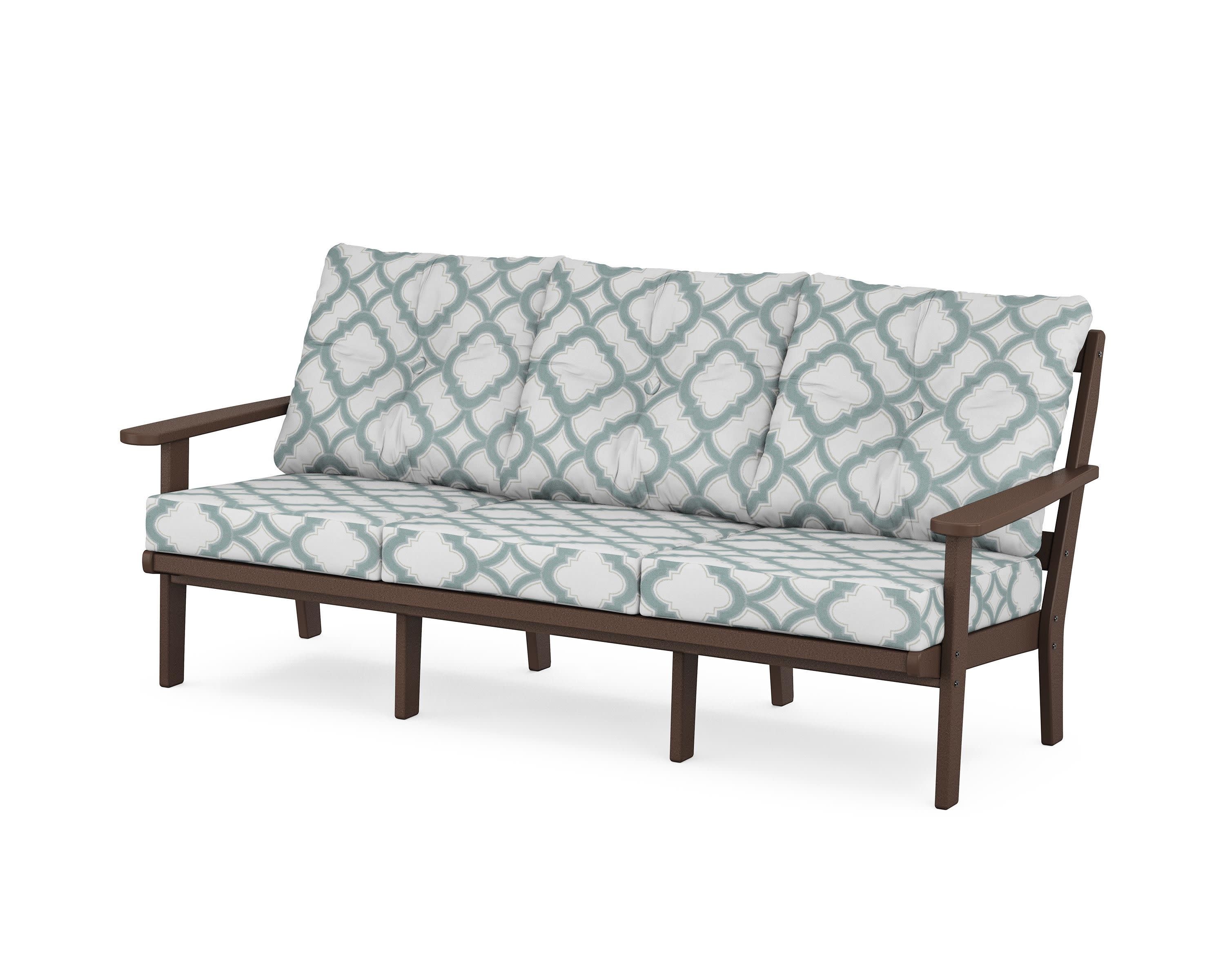 Mission Deep Seating Sofa in Mahogany / Trellis Glacier Spa