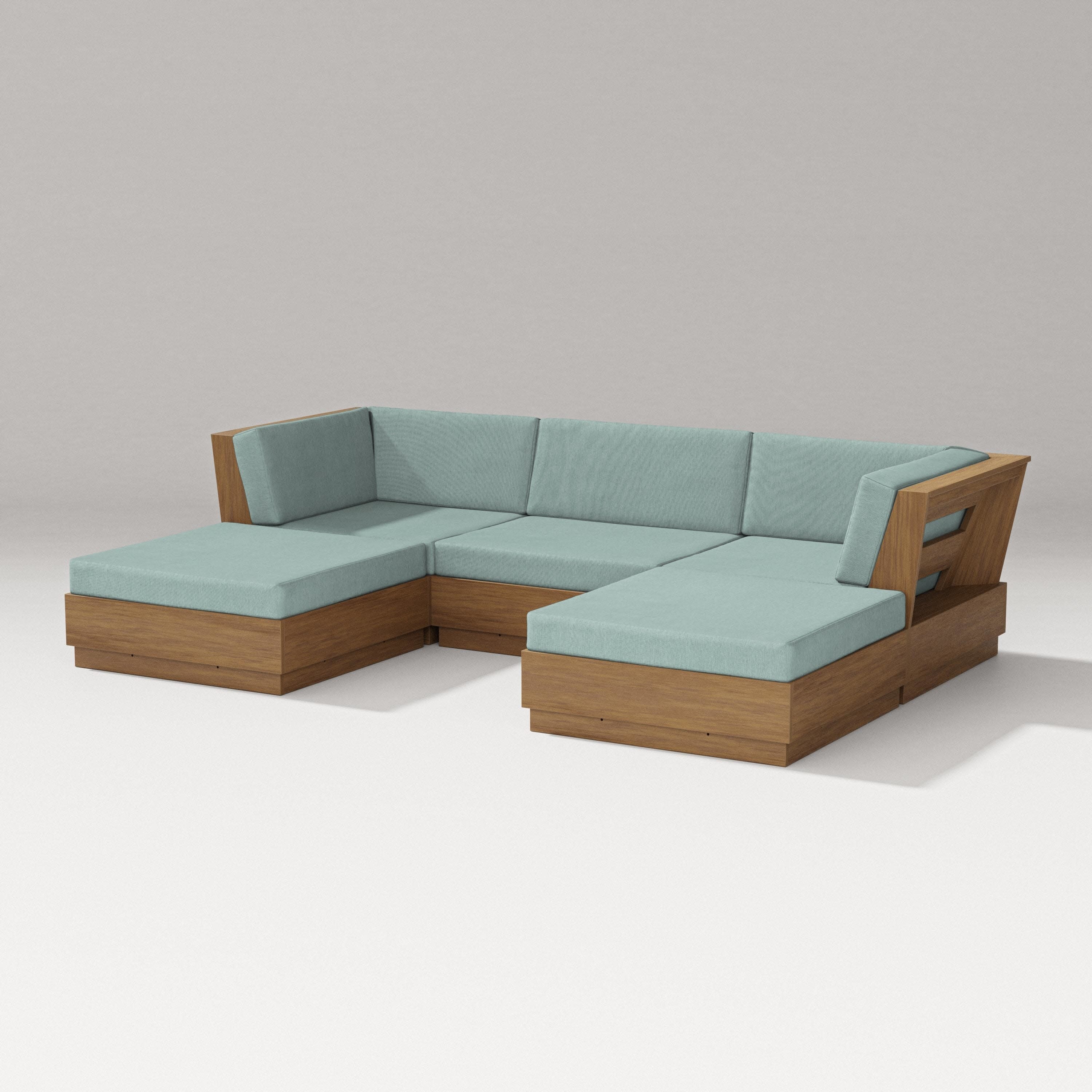 Elevate Double Chaise Sectional in Natural / Glacier Spa
