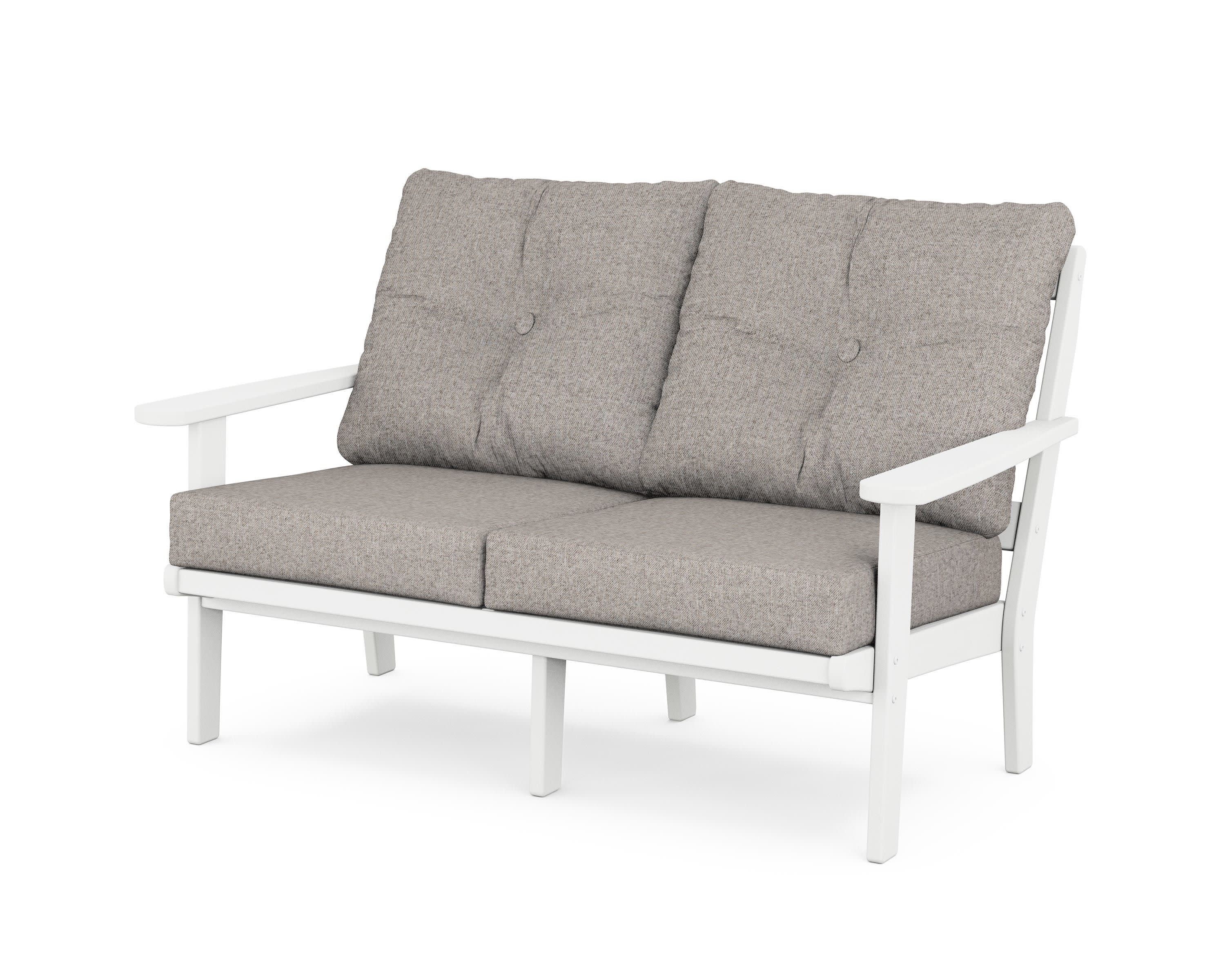 Mission Deep SeatingLoveseat in White / Weathered Tweed