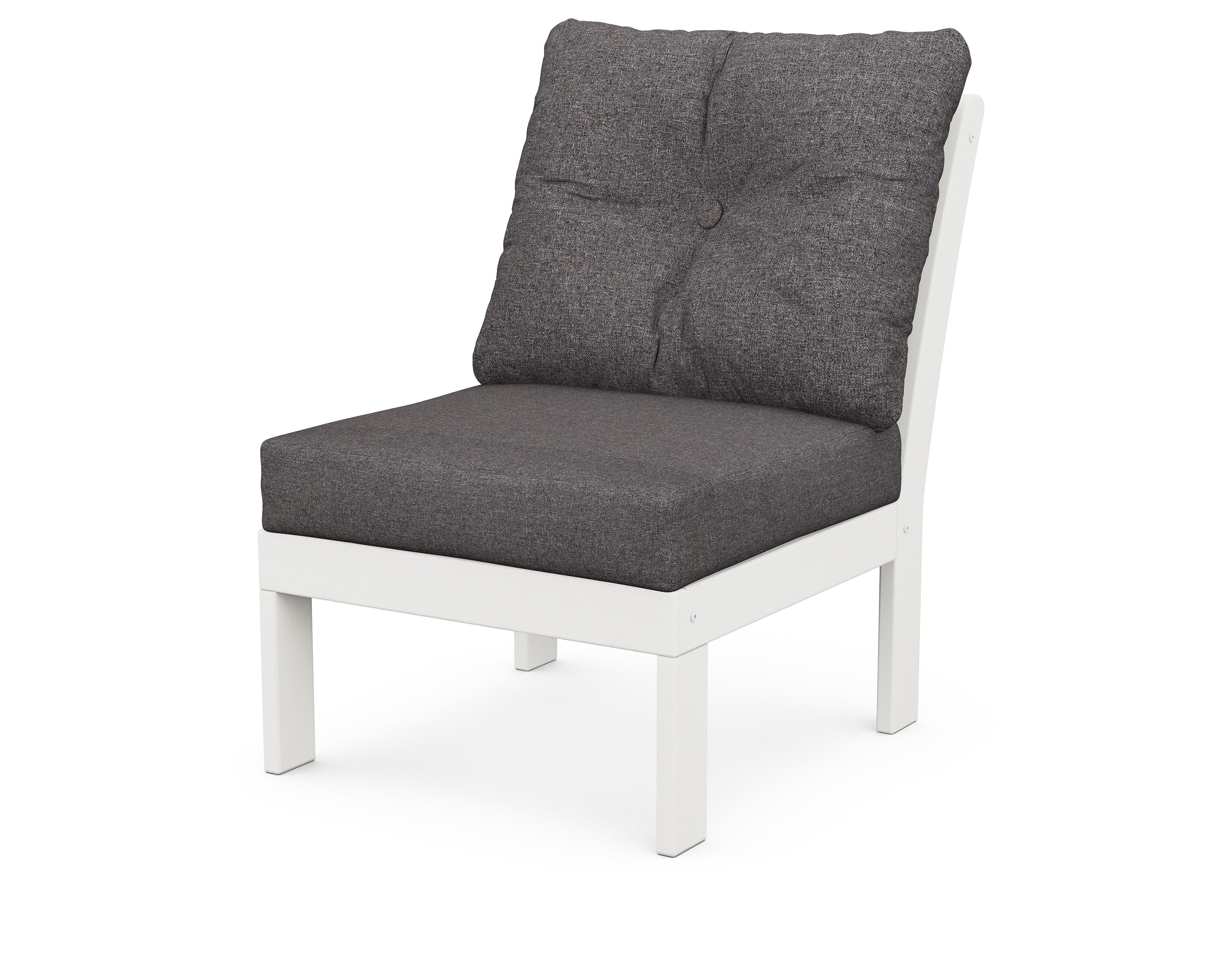 Vineyard Modular Armless Chair in Vintage White / Ash Charcoal